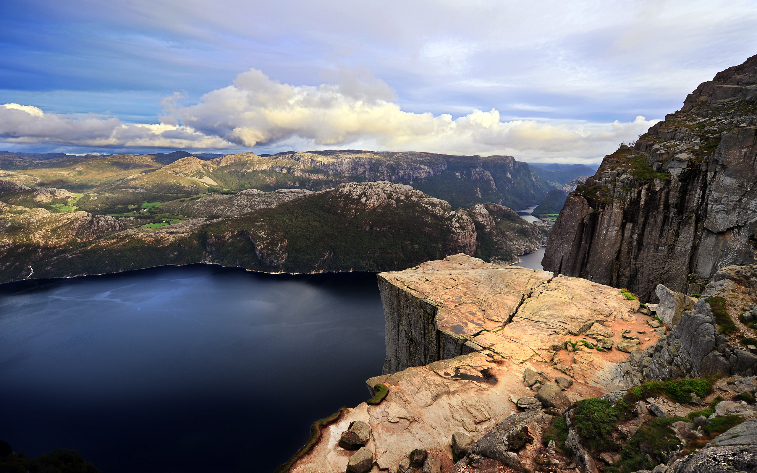 2560x1600 Earth - Landscape Sky Blue Cloud Beautiful Norway Mountain Fjord Cliff  Preikestolen Wallpaper