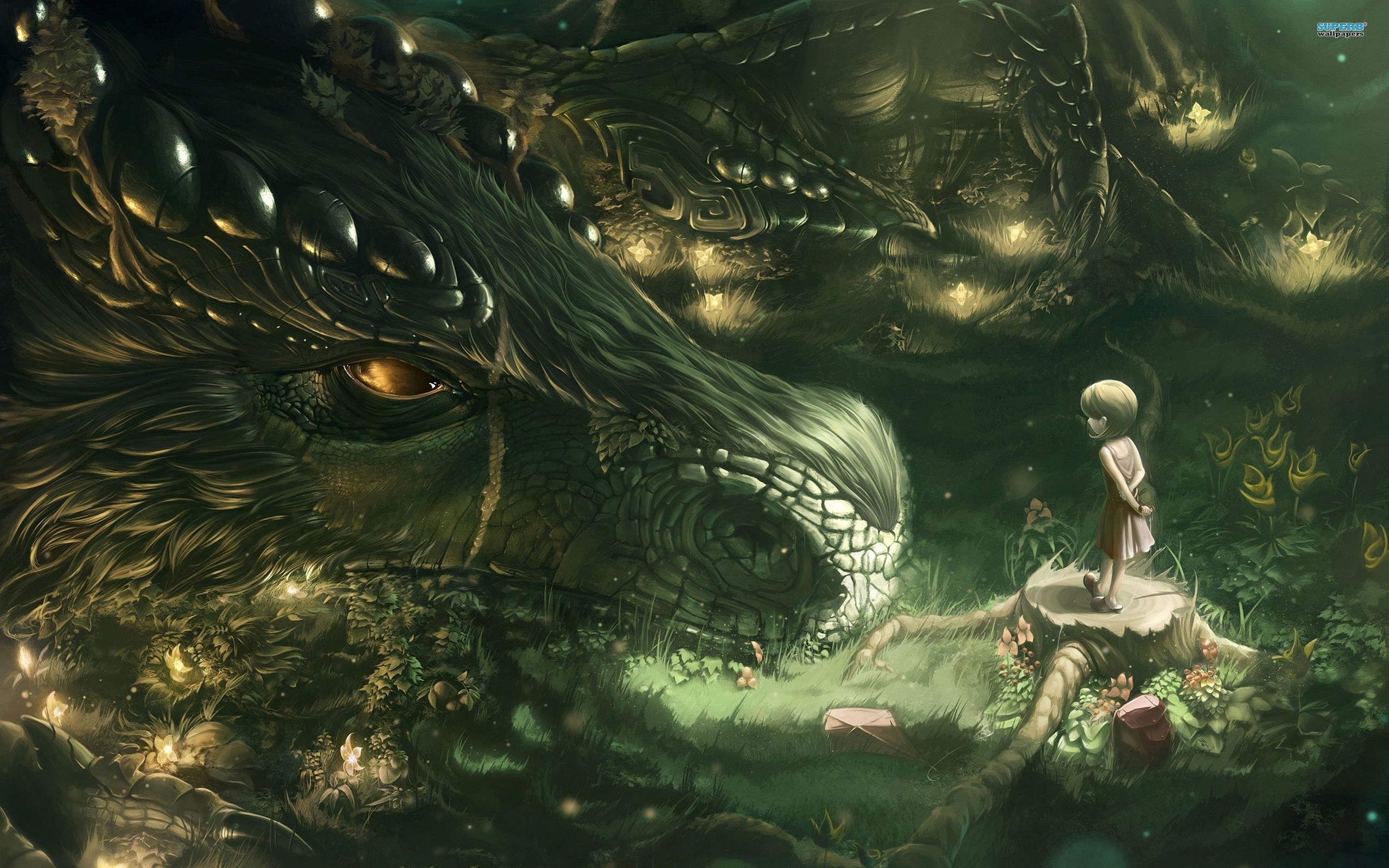 2560x1600 Fairies And Dragons | Little girl and dragon wallpaper - Fantasy wallpapers  - #12469