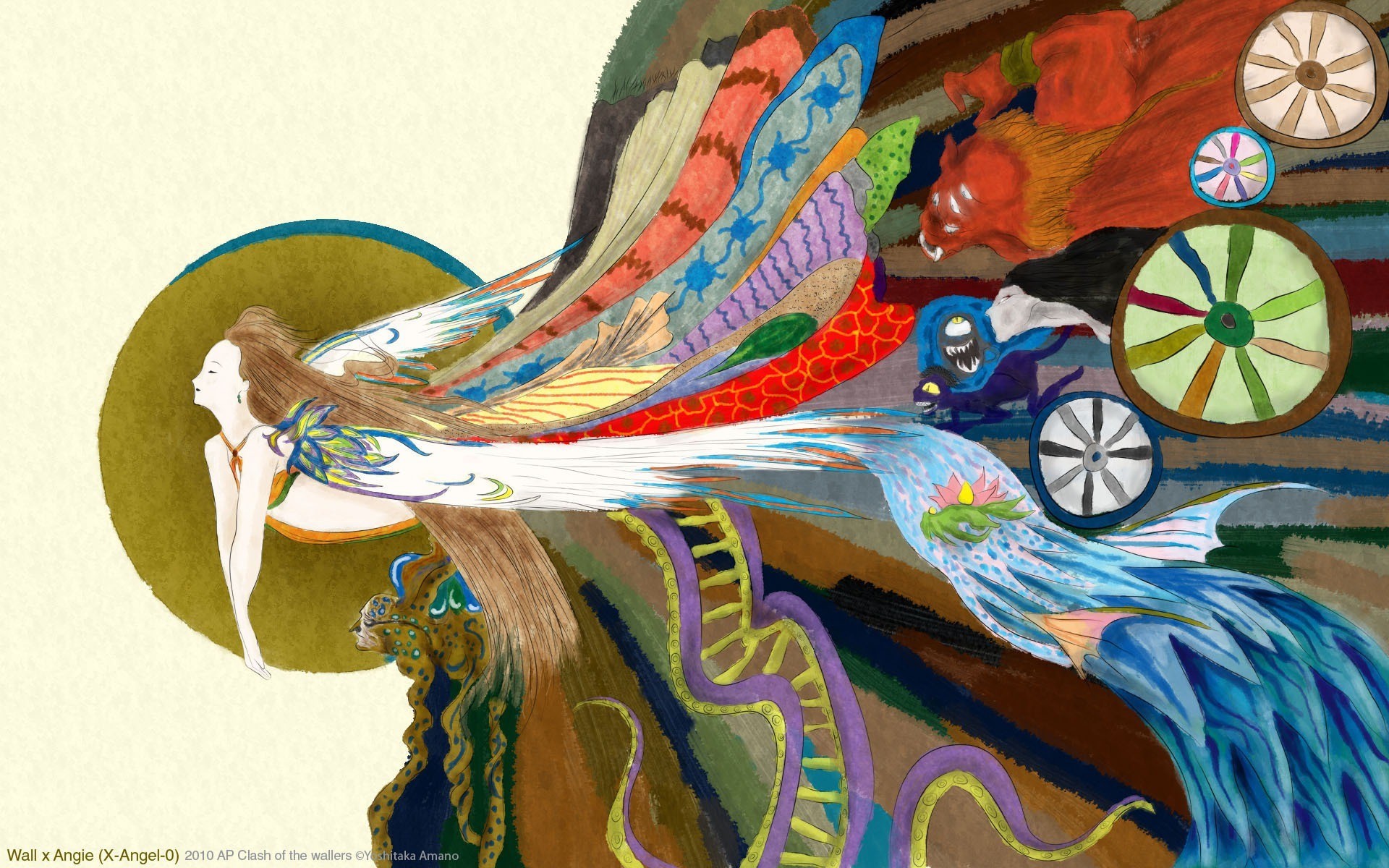 1920x1200 multicolor, kimono, fairies, Yoshitaka Amano - Free Wallpaper /  WallpaperJam.com