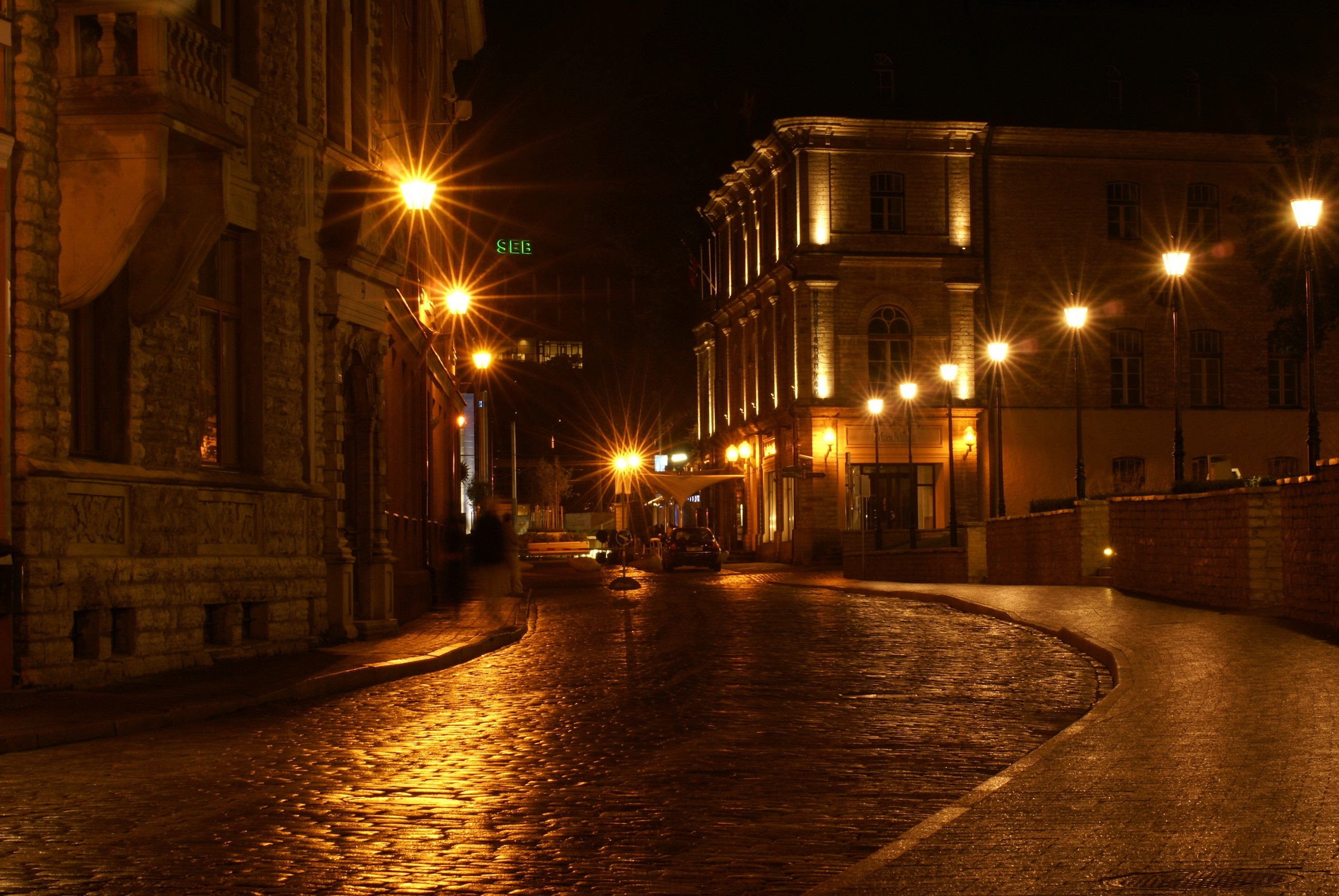 2764x1850 Baltics Roads Street lights HDR Rays of light Night Cities Wallpapers and  photos