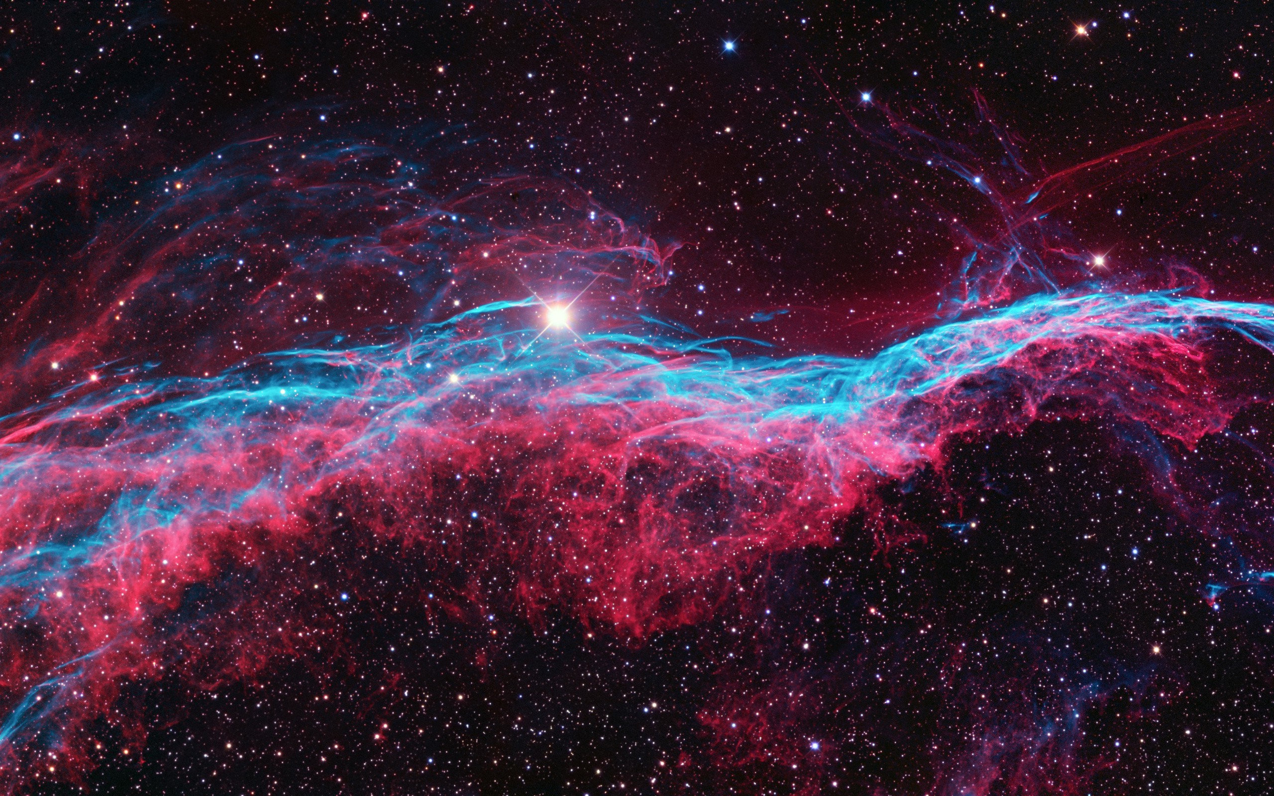 2560x1600 red, Blue, Stars, Space, Nebula