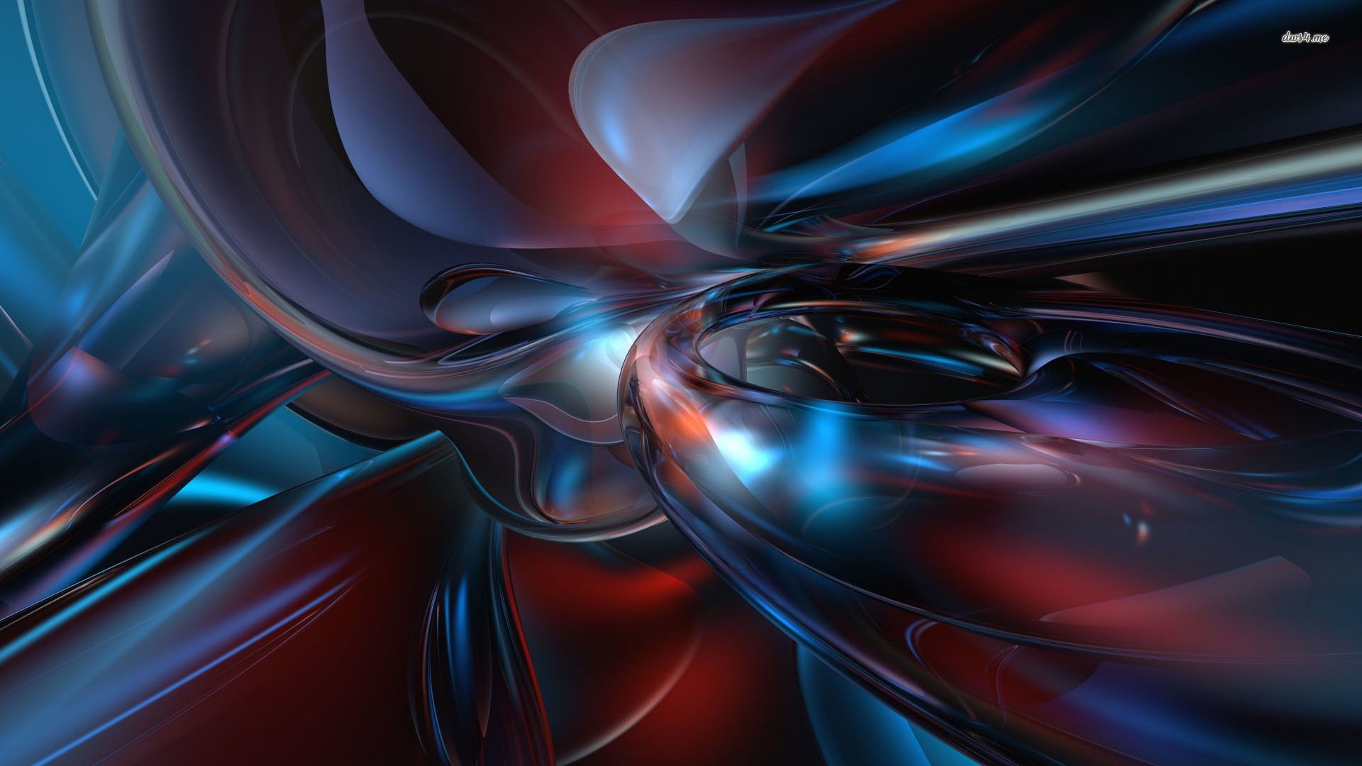 1920x1080 Red and blue shapes wallpaper - 3D wallpapers - #4713
