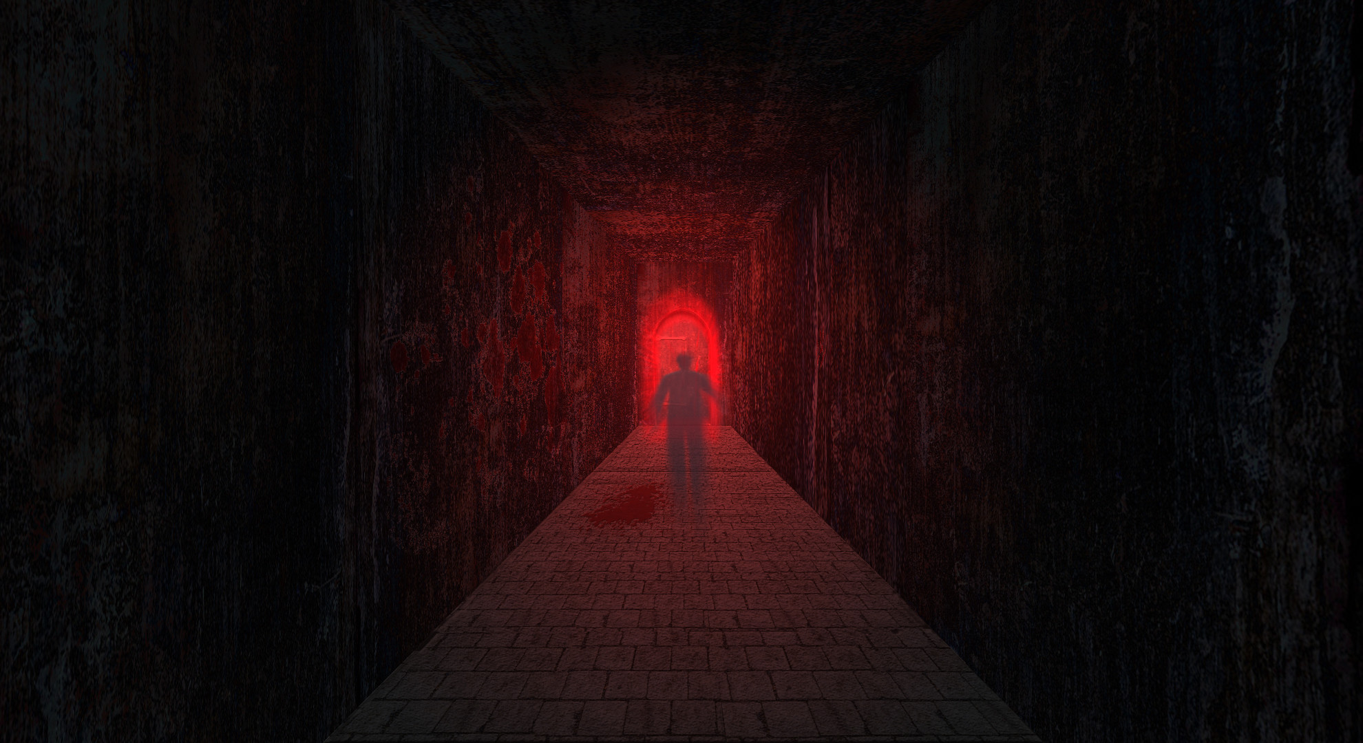 1980x1080 Dark - Creepy Dark Door Death Life Light Choice Red Black Ghost Hell  Wallpaper