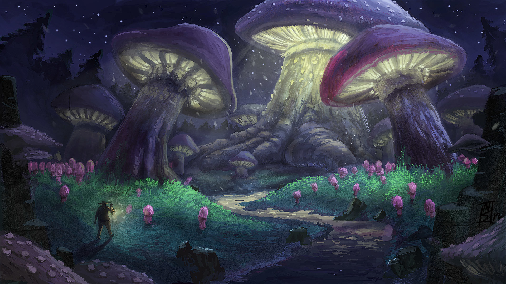 1920x1080 Mushroom Forest by Niksibaksen 