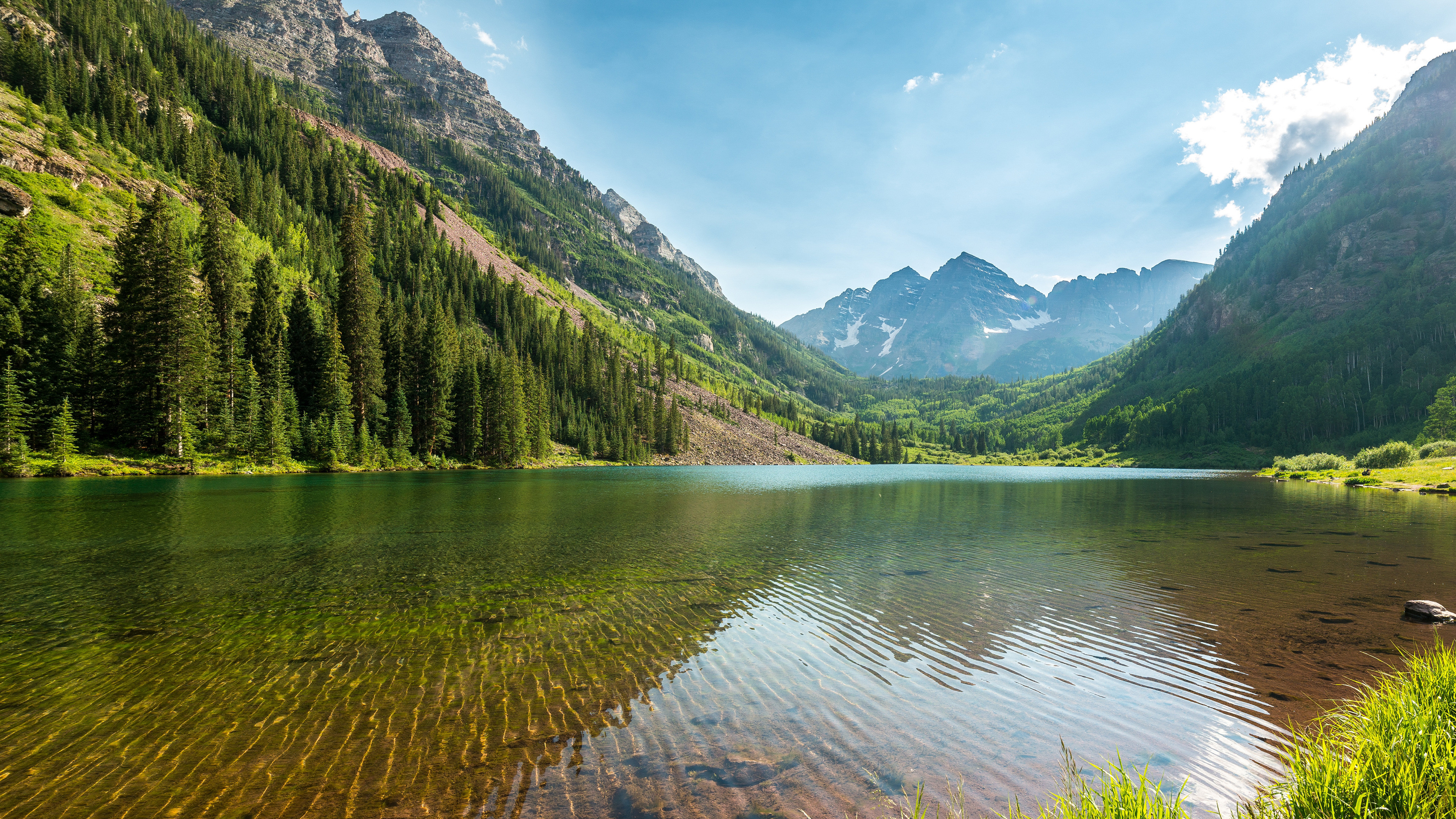 3840x2160 Nature lake and mountains 4K HD wallpaper