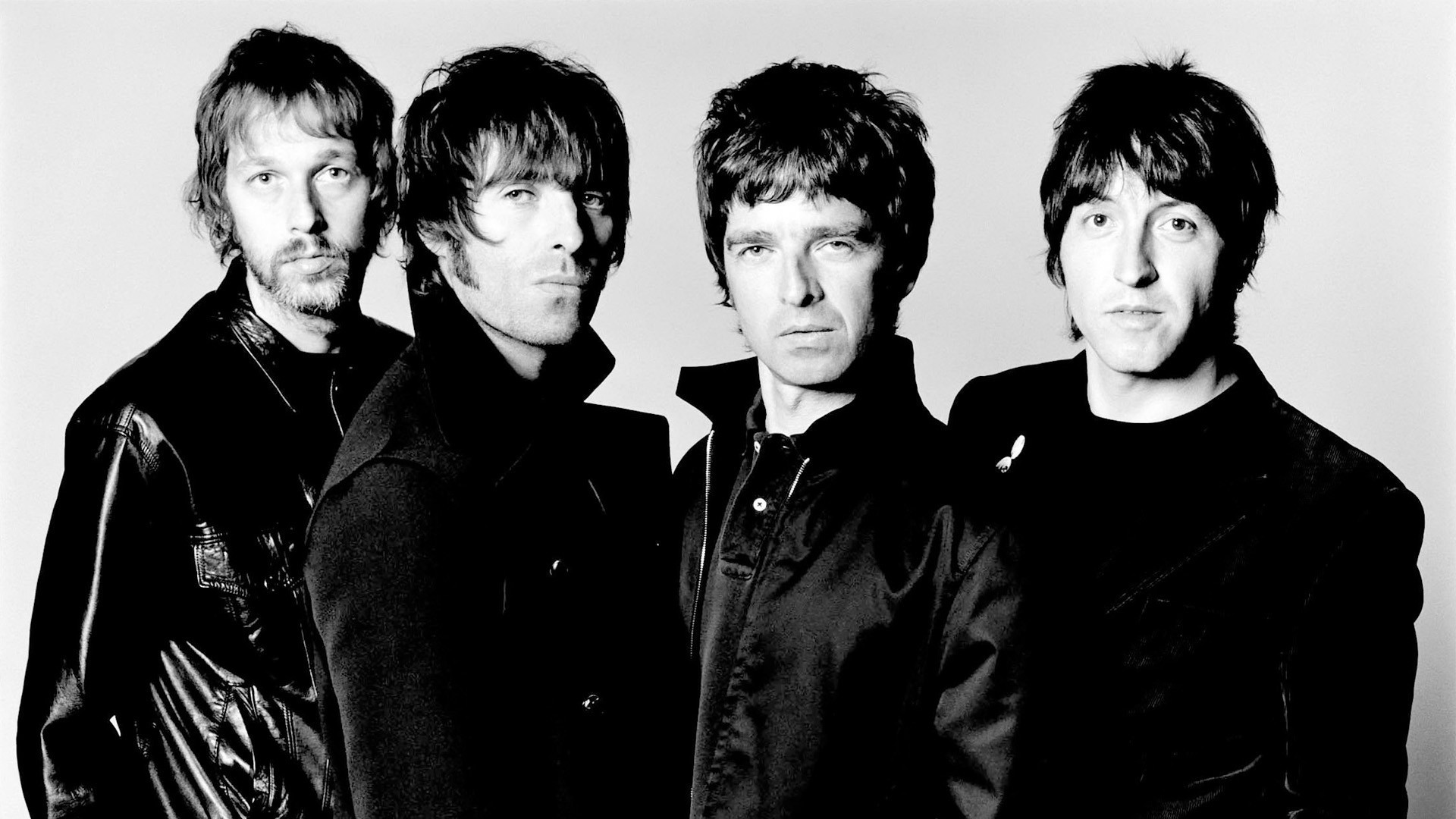 1920x1080  Wallpaper oasis, band, members, hairs, suits