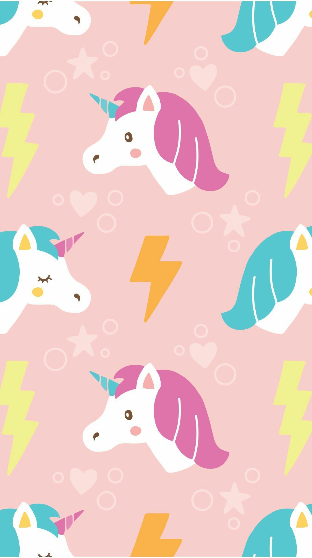 1080x1928 Hand drawn cute unicorn with lightning pattern
