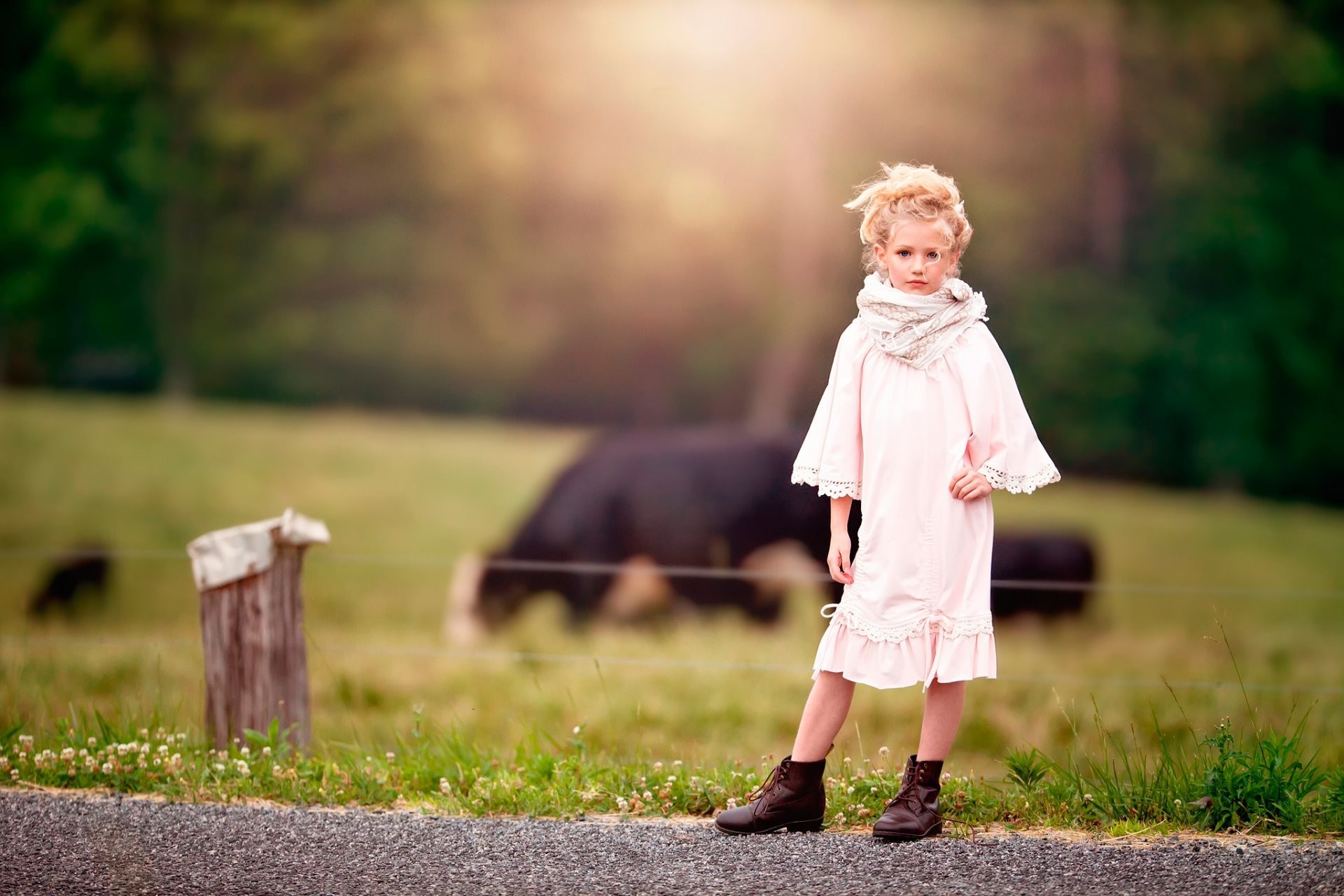 1920x1280 country girl girl farm bokeh