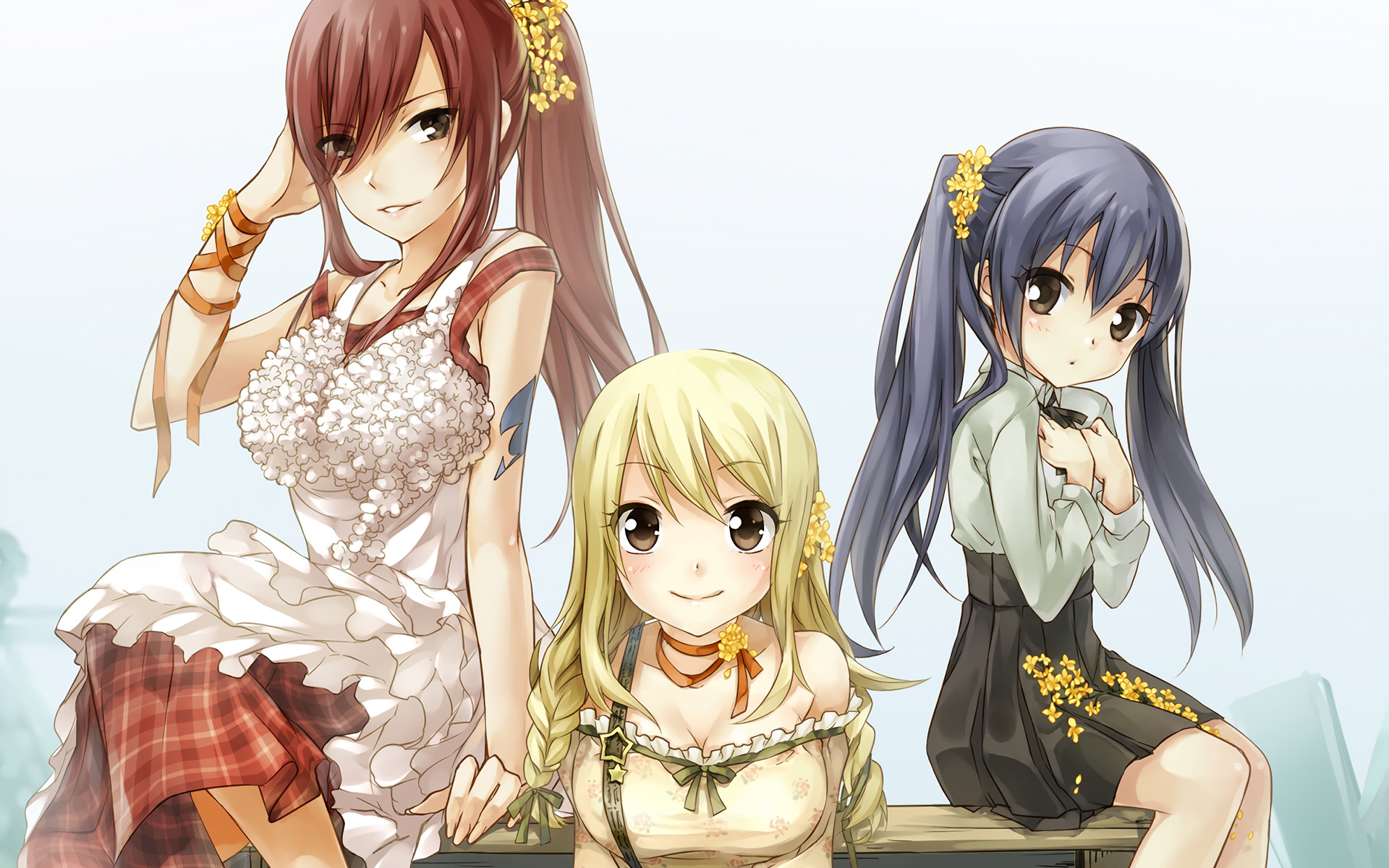 1920x1200 Anime Fairy Tail Erza Scarlet Wendy Marvell Lucy Heartfilia Wallpaper