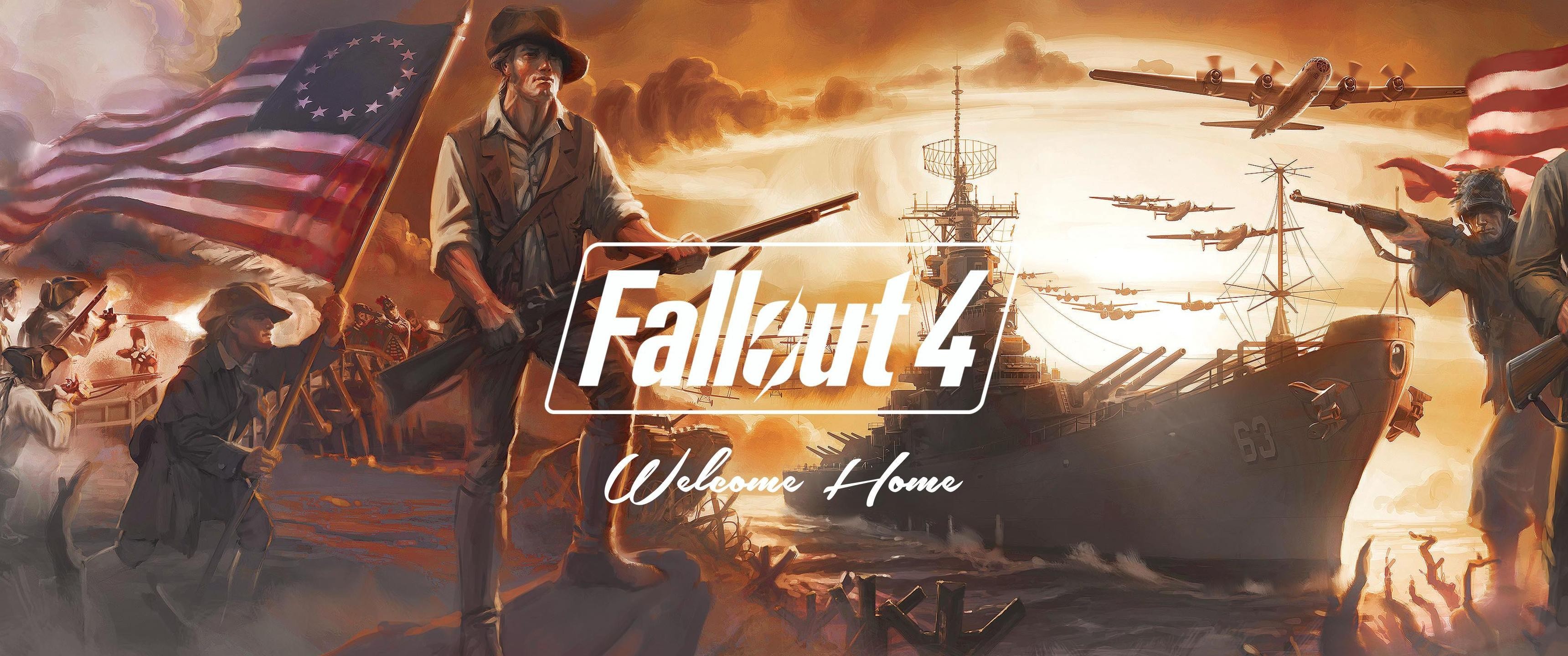3440x1440 Fallout 4, Flag, Ship, Airplane Wallpapers HD / Desktop and Mobile  Backgrounds