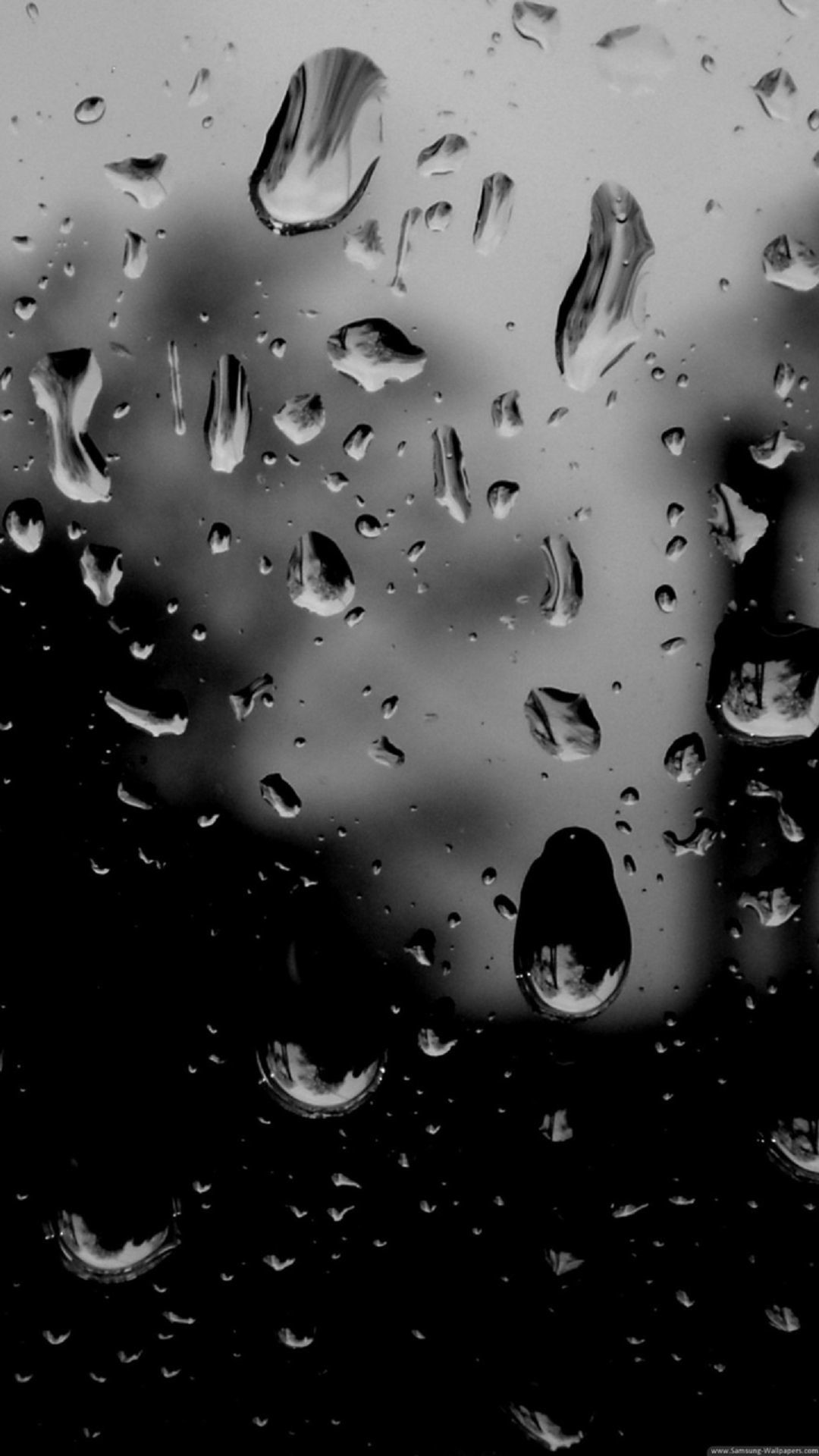 1080x1920 Black And White Raindrops On Glass iPhone 6 Plus HD Wallpaper