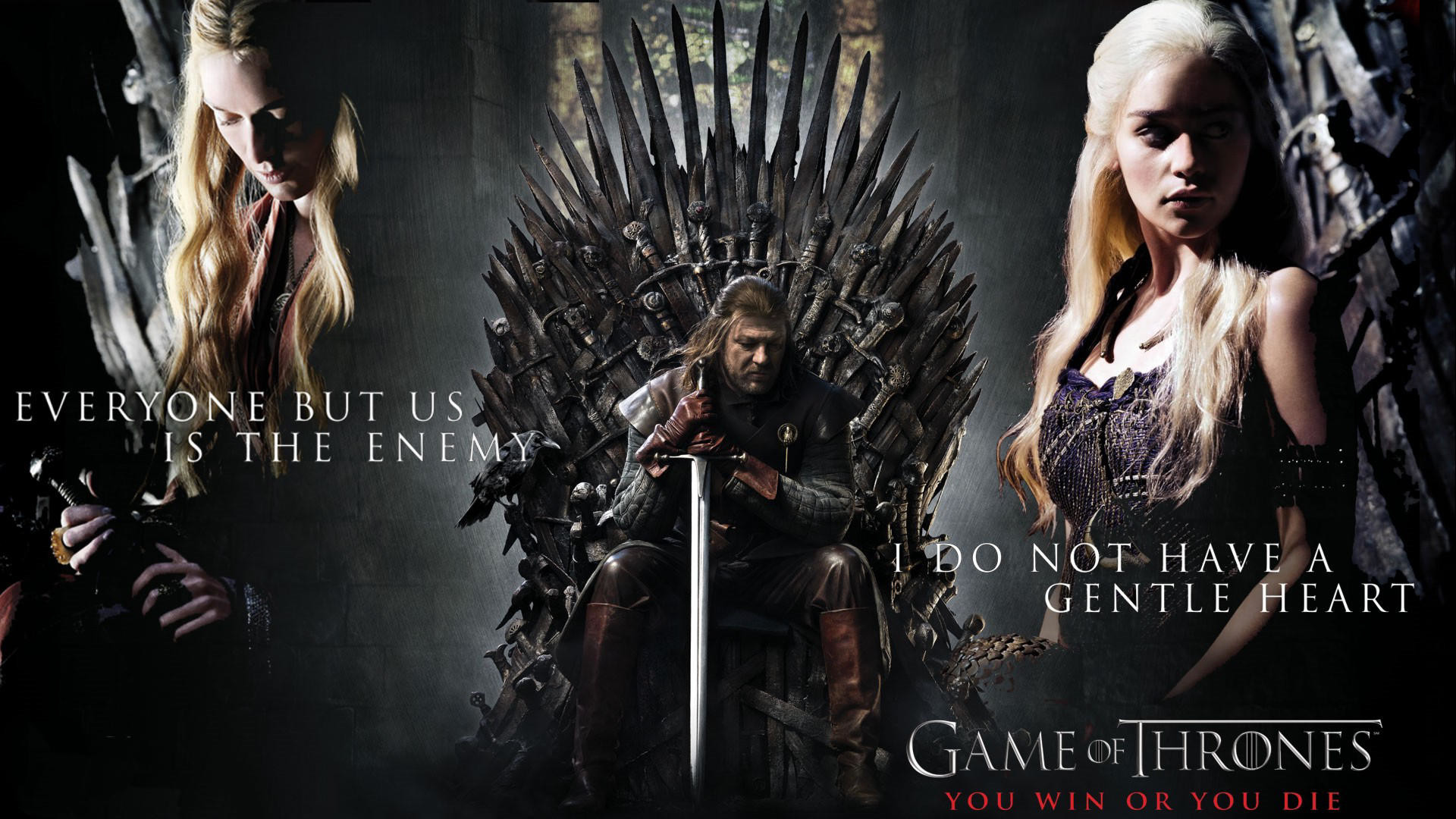 1920x1080 Game of Thrones Daenerys Targaryen Blonde Emilia Clarke Sean Bean Ned Stark  Throne Sword