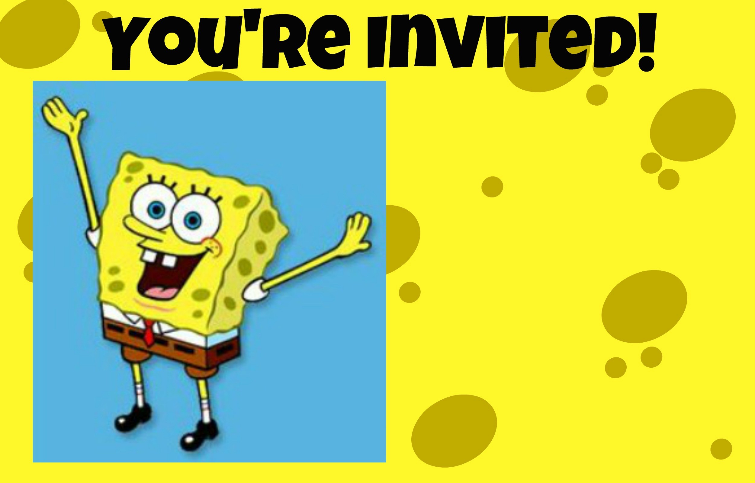 2500x1600 SpongeBob SquarePants invitation free printable