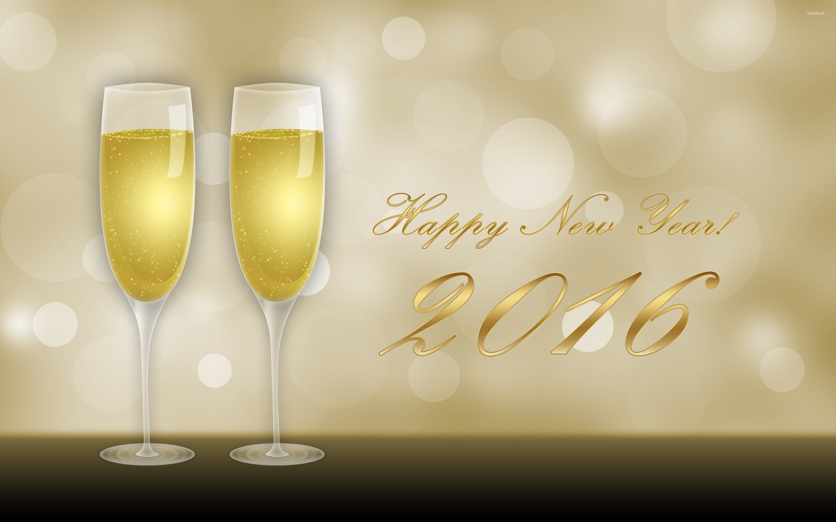 2880x1800 Champagne glasses on New Year's Eve wallpaper