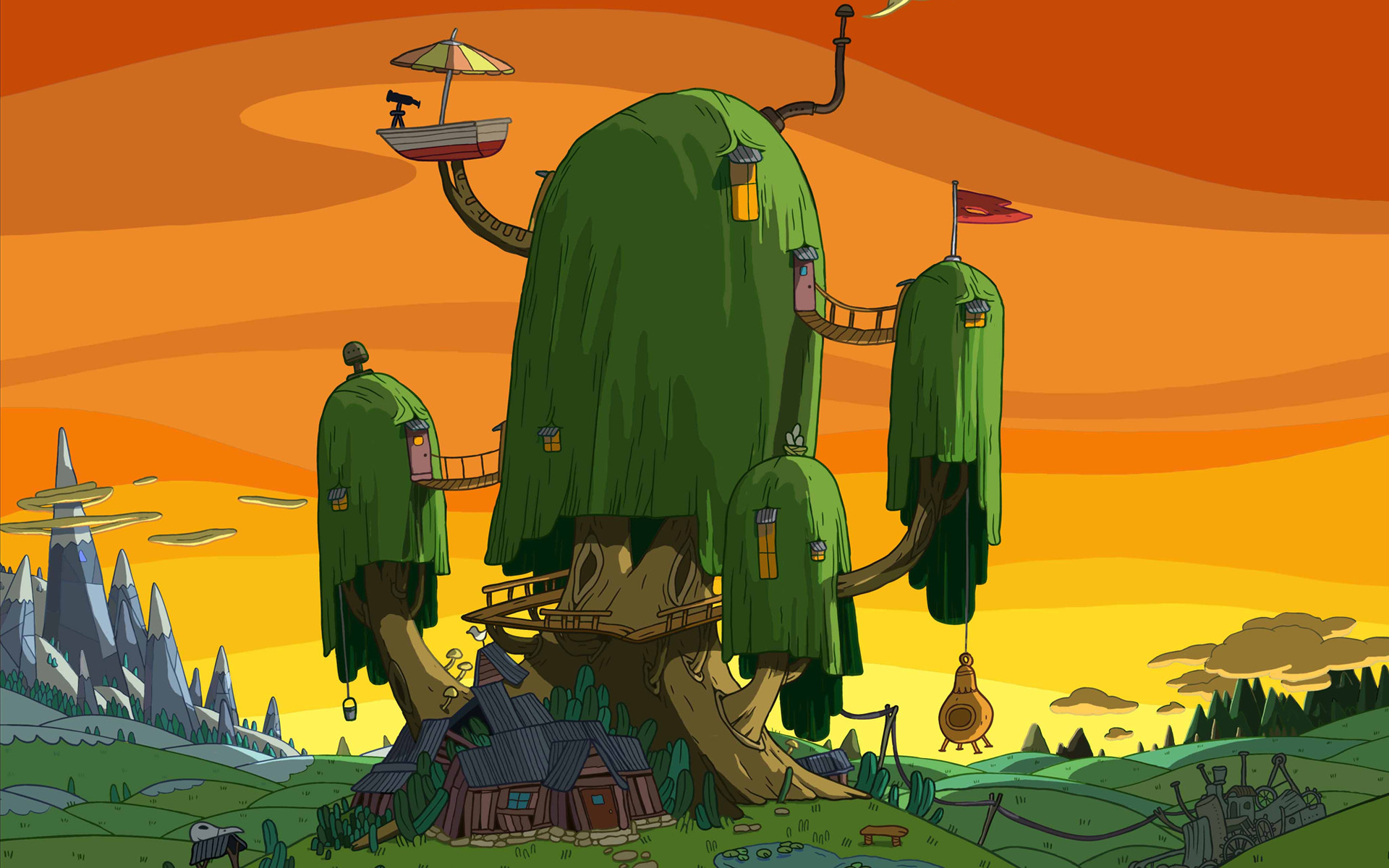 1920x1200 Weeping Willow Tree House Google Skin