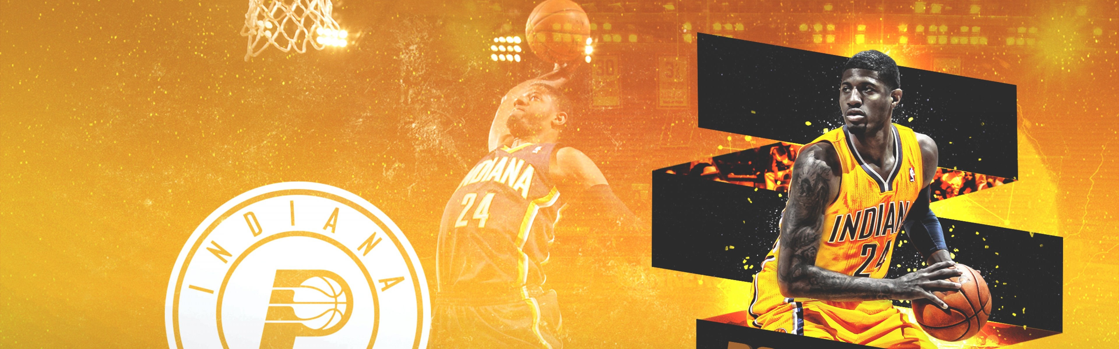 3840x1200 Download Wallpaper  paul george indiana pacers basketball 