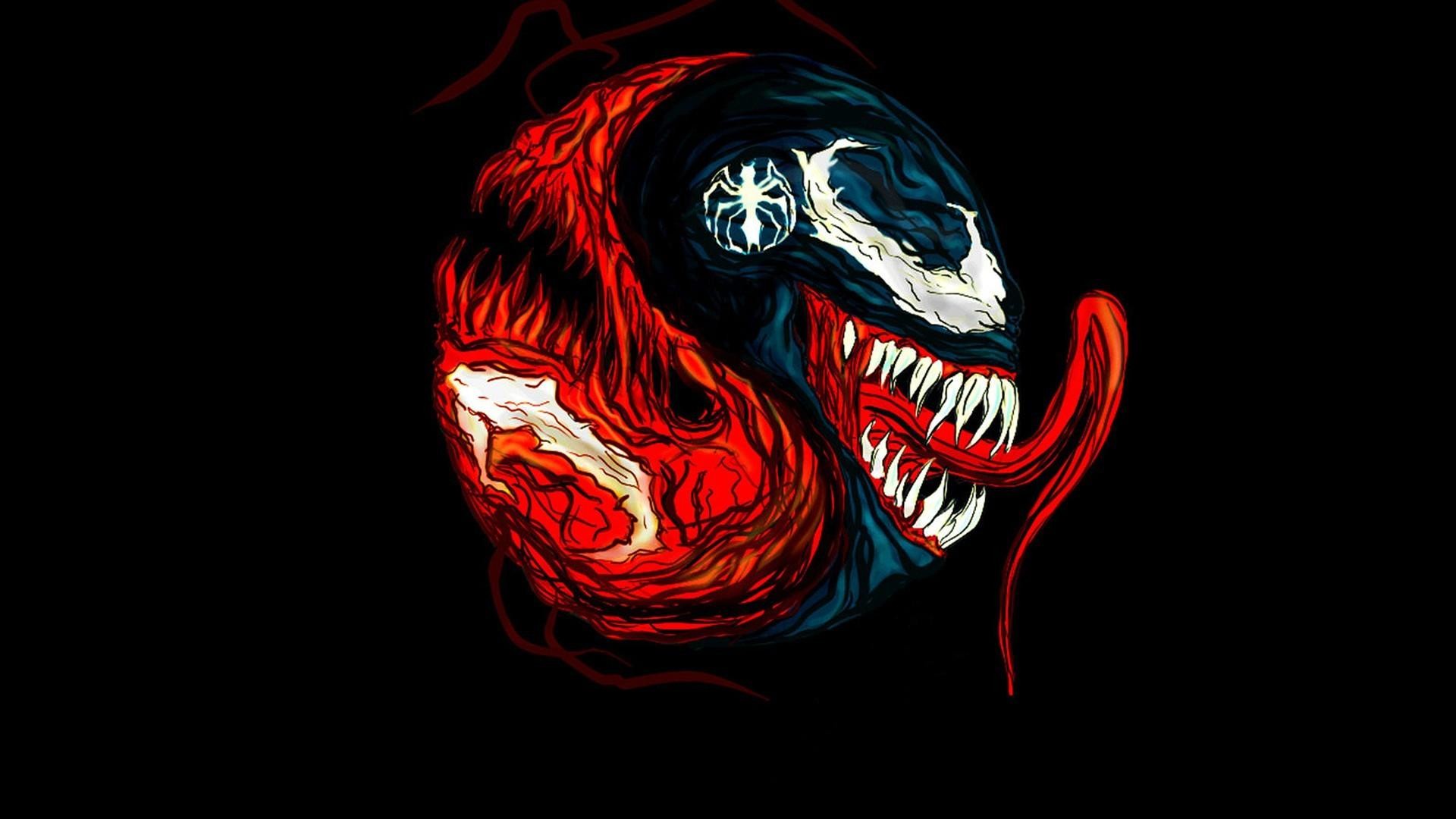 1920x1080 Carnage marvel comics venom black background fan art wallpaper .