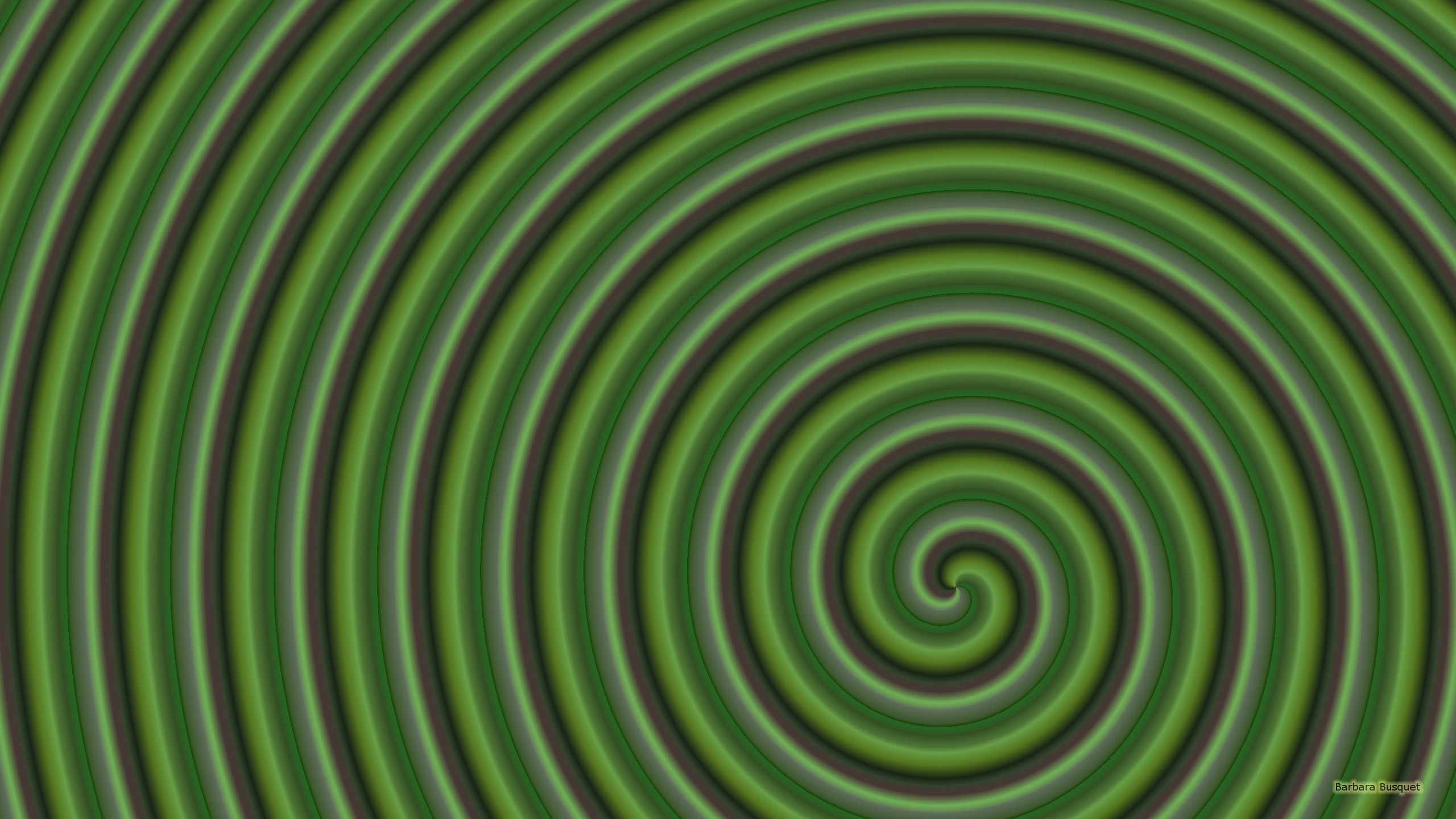 2560x1440 Spiral pattern wallpaper in the color green.