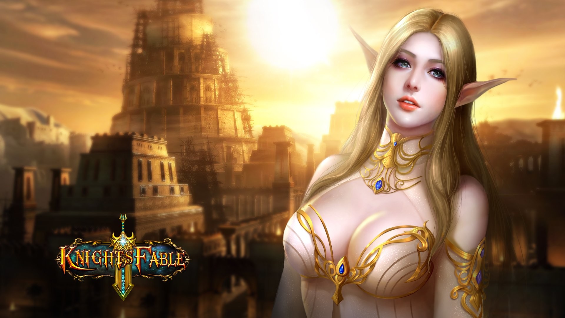 1920x1080 KNIGHTS FABLE fantasy mmo rpg online hero heroes King Arthur action  adventure fighting poster elf elves