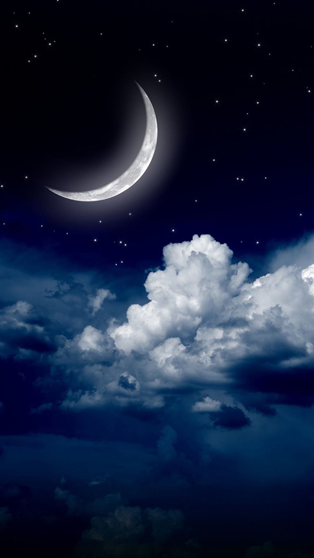 1080x1920 Sky clouds moon. iPhone wallpapers of night stars view and scenery. Tap to  check