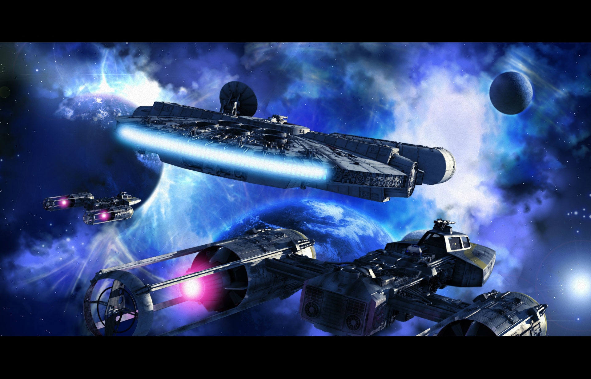 1920x1233 Sci Fi - Star Wars Spaceship Planet Sci Fi Space Millennium Falcon Wallpaper