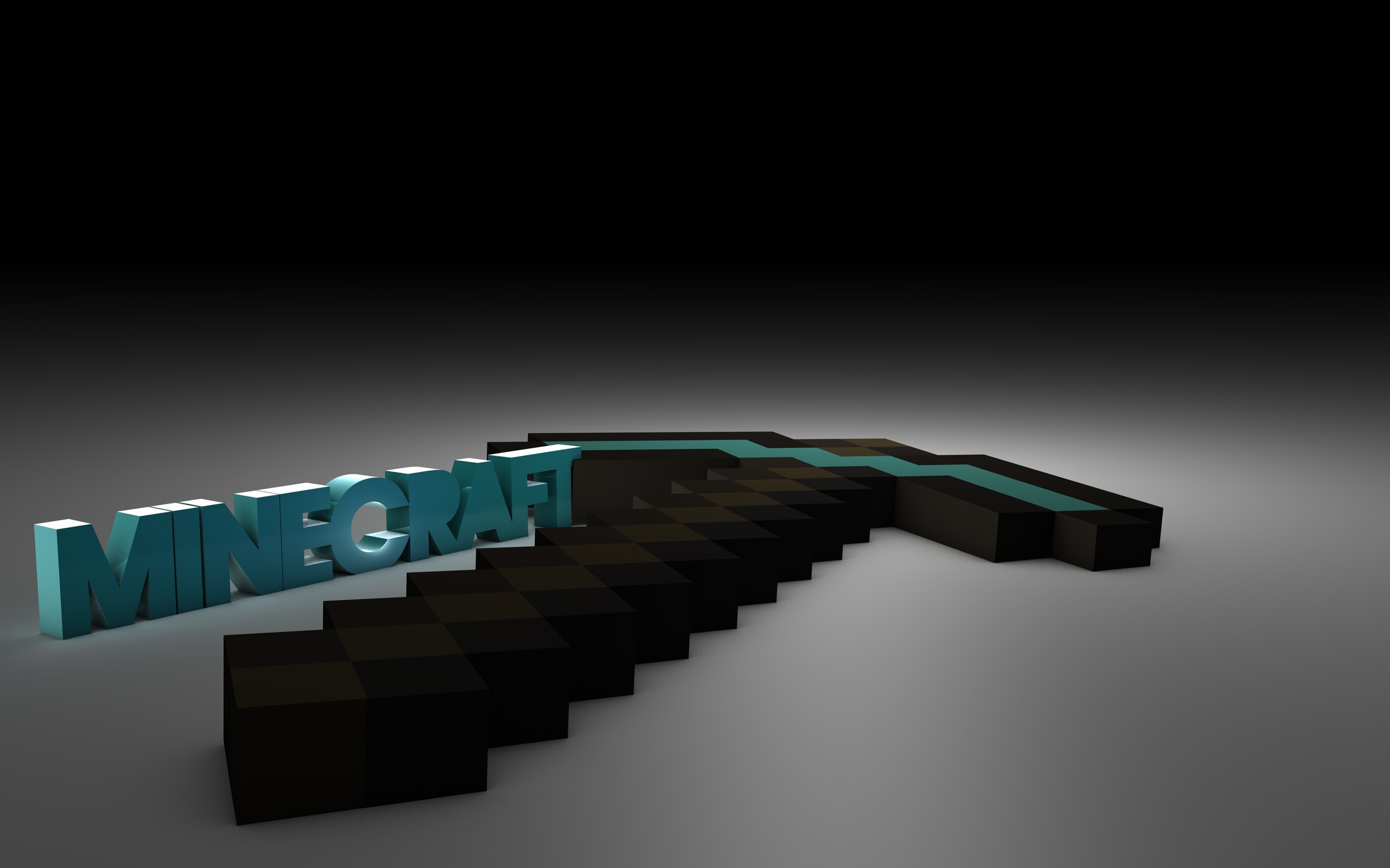 2560x1600 3D Diamond Pickaxe Minecraft Wallpaper