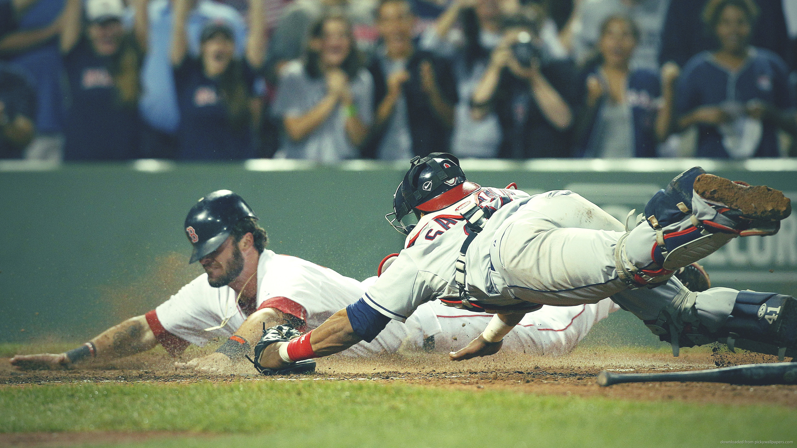 2560x1440 Red Sox Jarrod Saltalamacchia anÐ² Cleveland Indians Carlos Santana for  . SubmitHow to use Picky Wallpapers ...