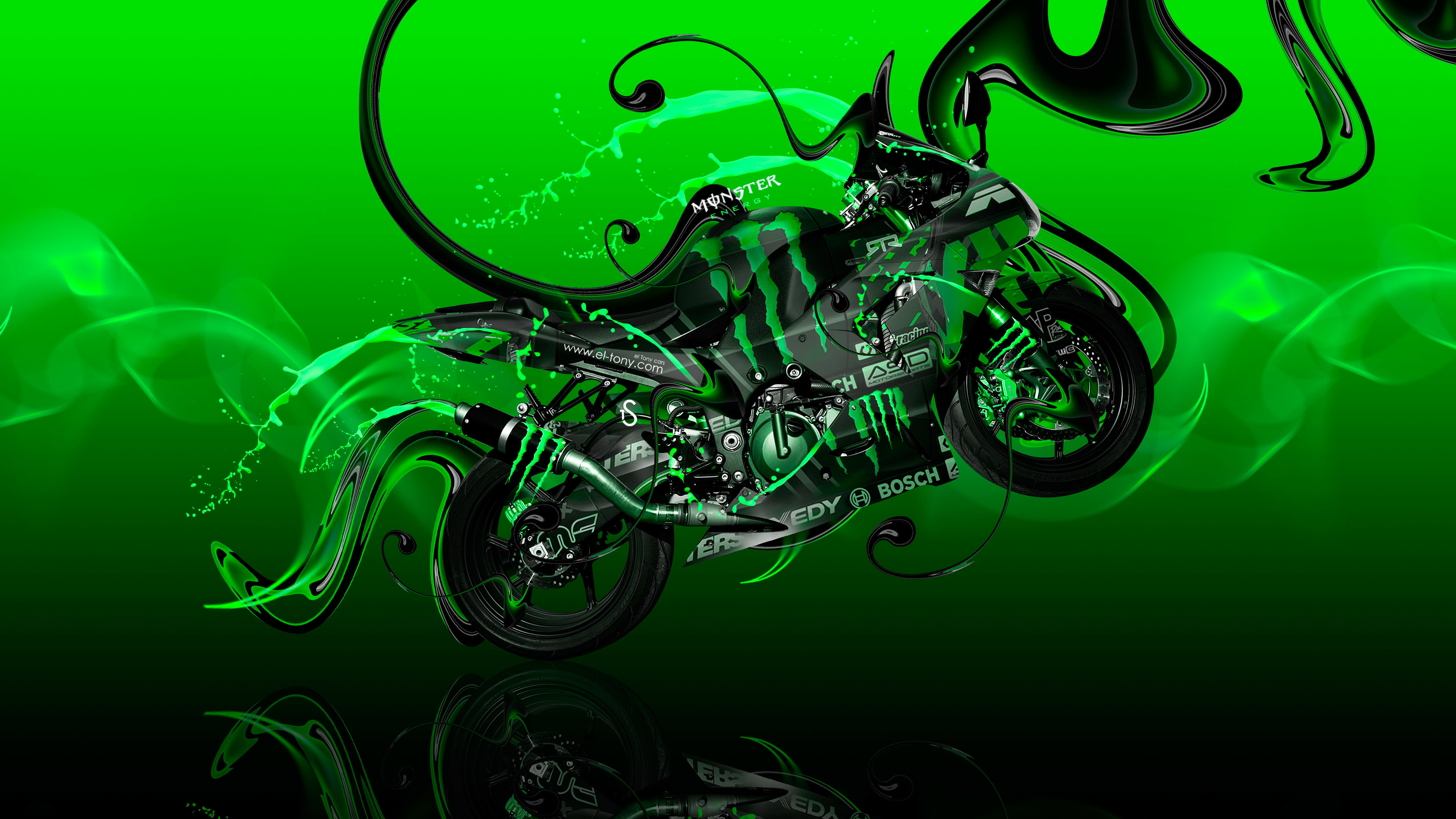 3840x2160 Monster-Energy-Moto-Kawasaki-Side-Super-Plastic-Bike-