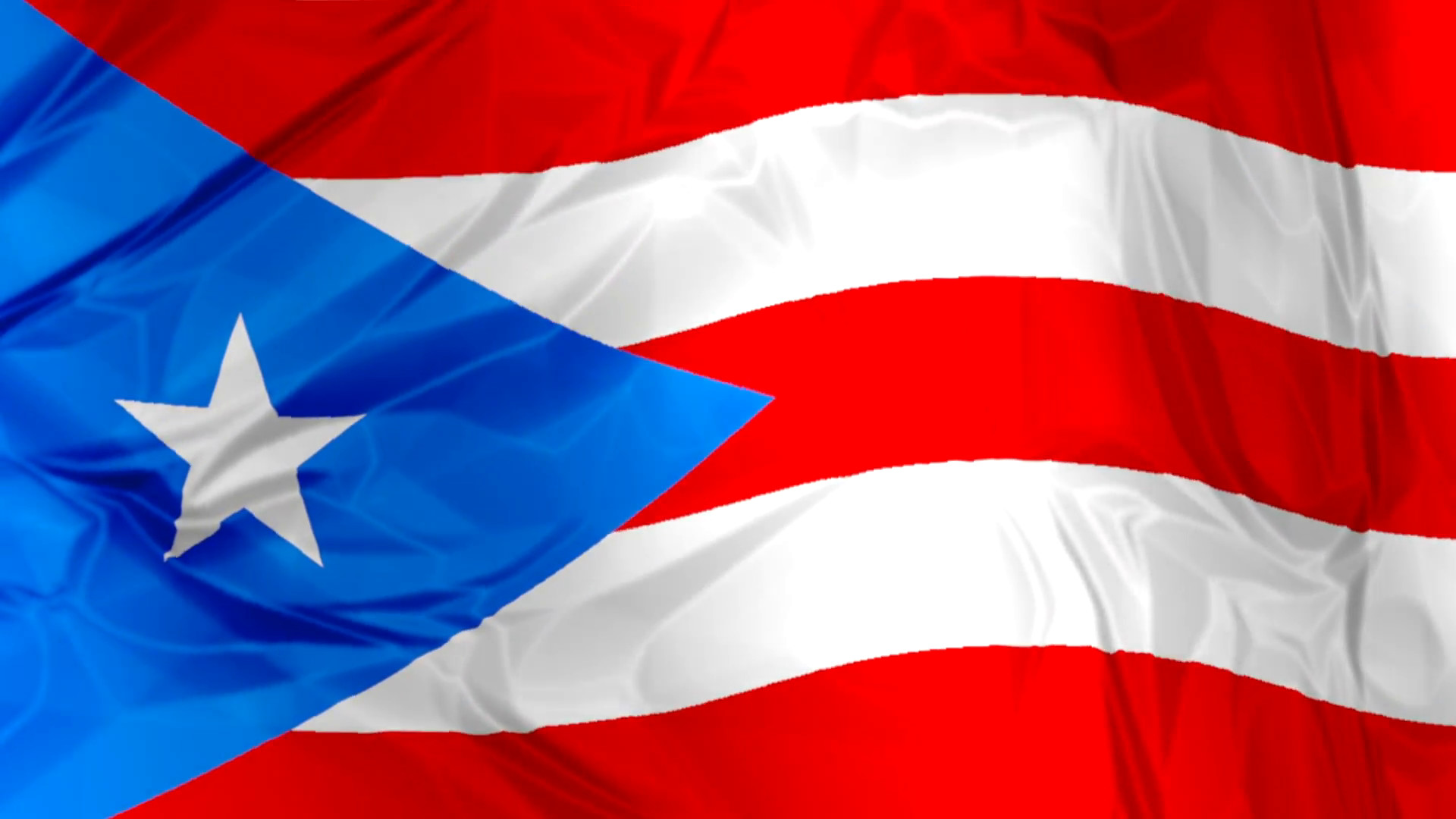 1920x1080 3D waving Puerto Rico flag background red, blue and white colors, Latin  America Caribbean