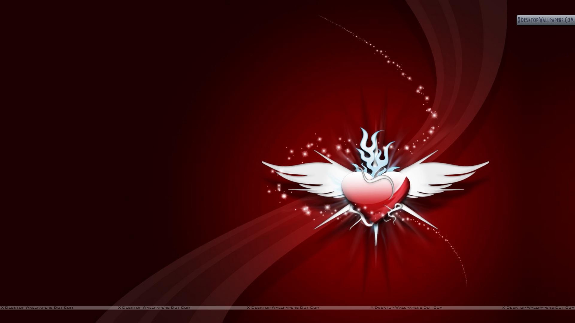 1920x1080 You are viewing wallpaper titled "Red Heart With White Wings ...