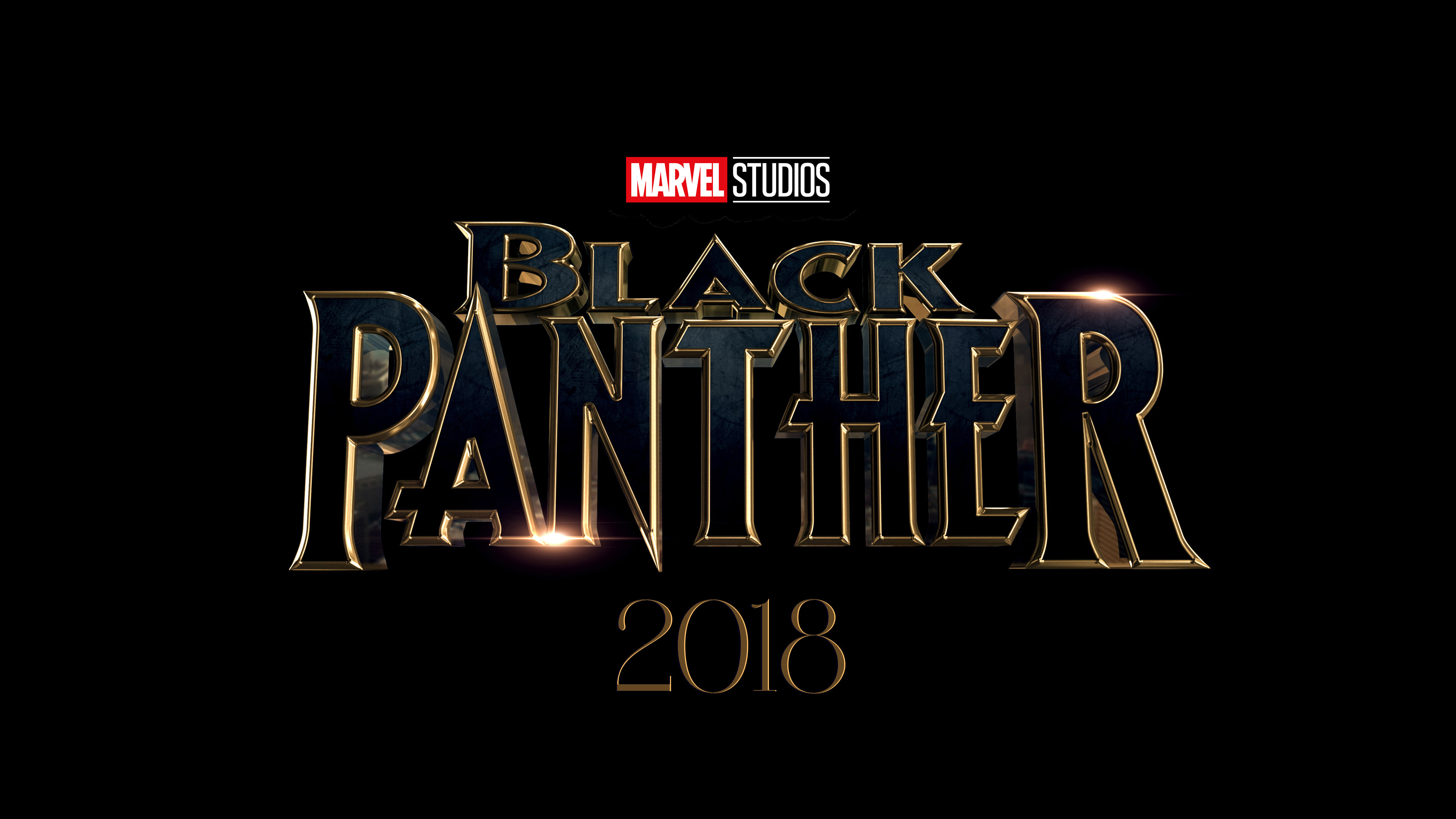 3840x2160 Black Panther, Marvel Studios, 2018, 4K, Logo