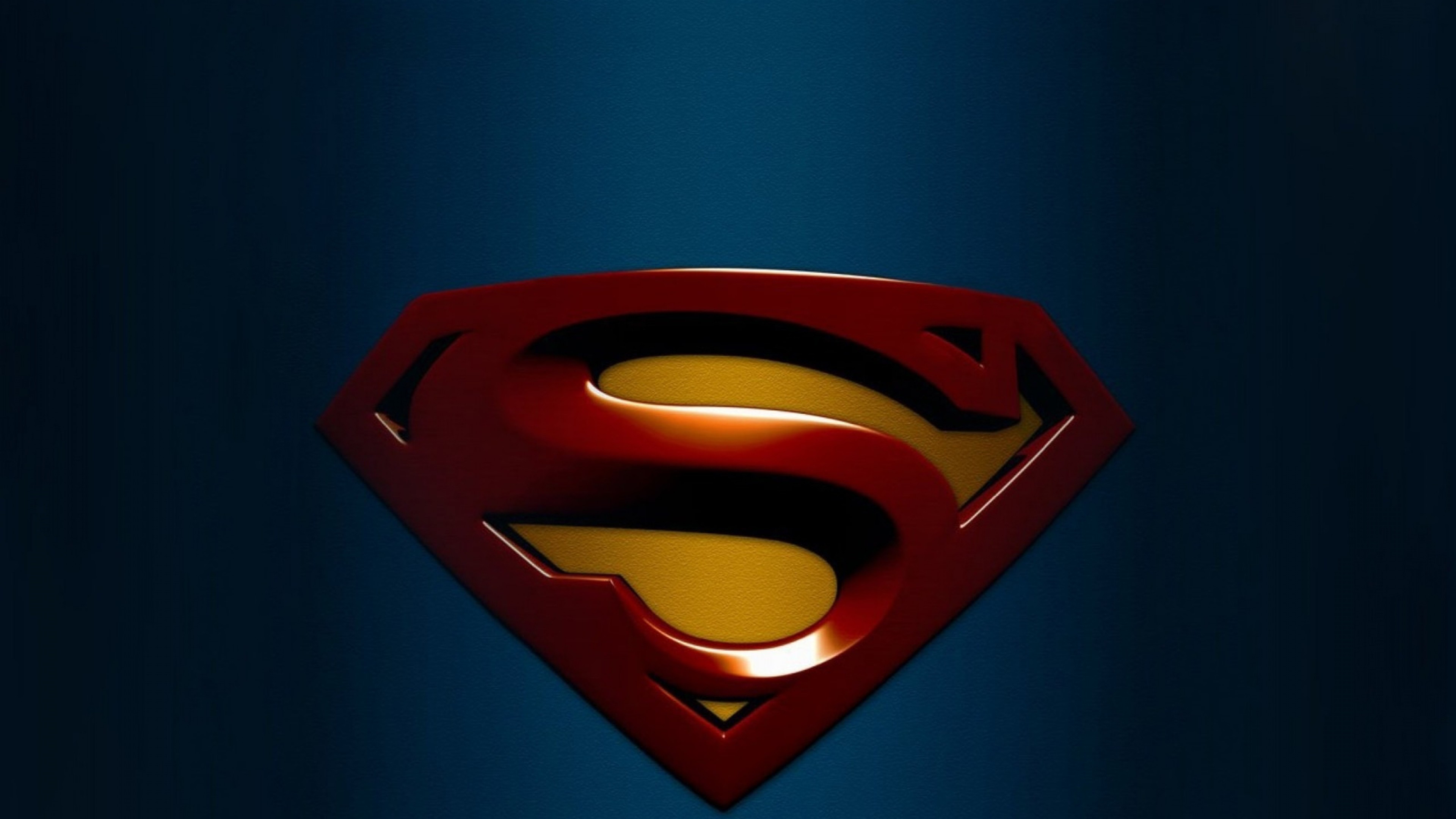 3840x2160  Wallpaper superman, blue, background, logo