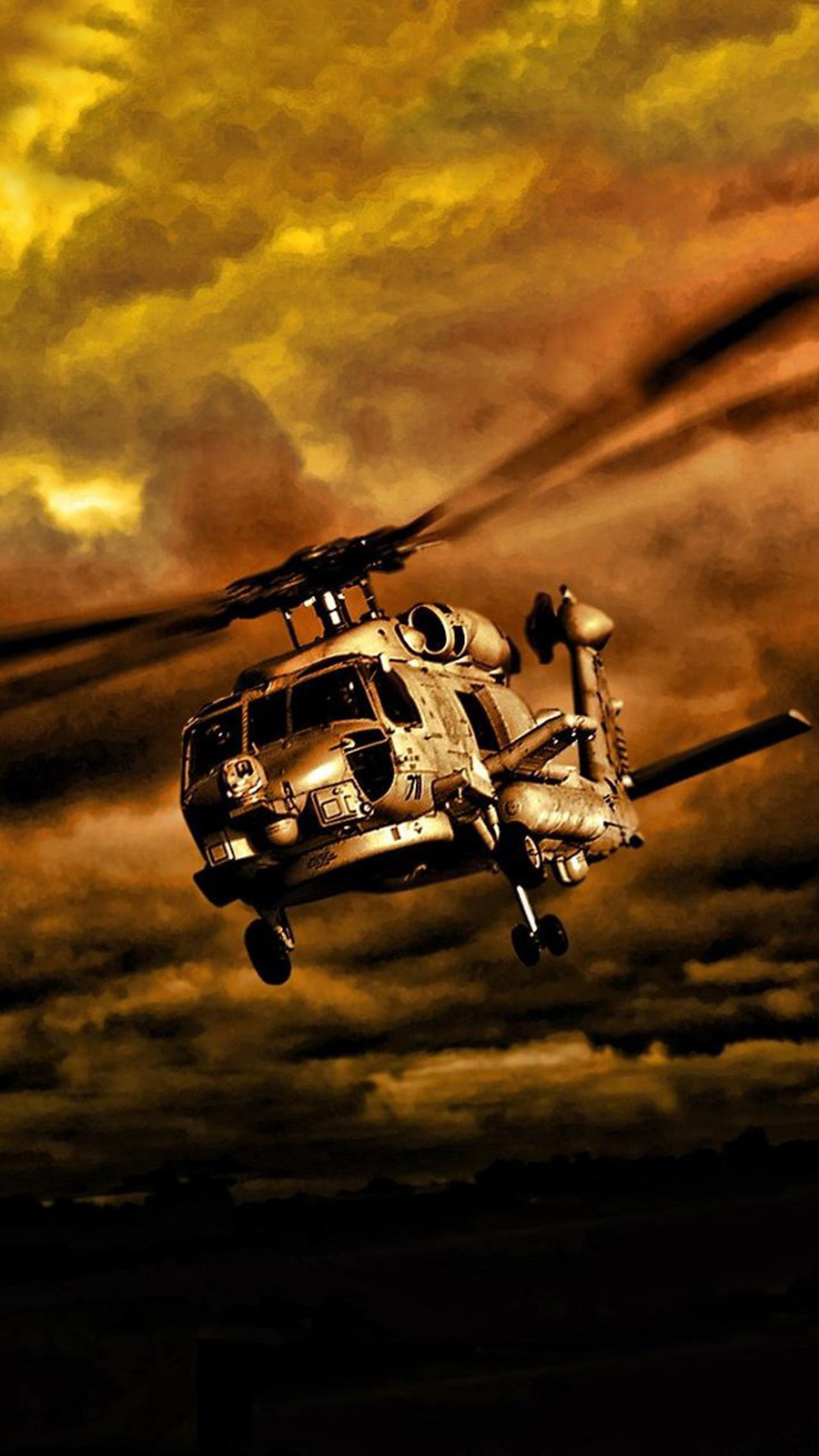 1080x1920 War Helicopters In Cloudy Sky #iPhone #6 #plus #wallpaper