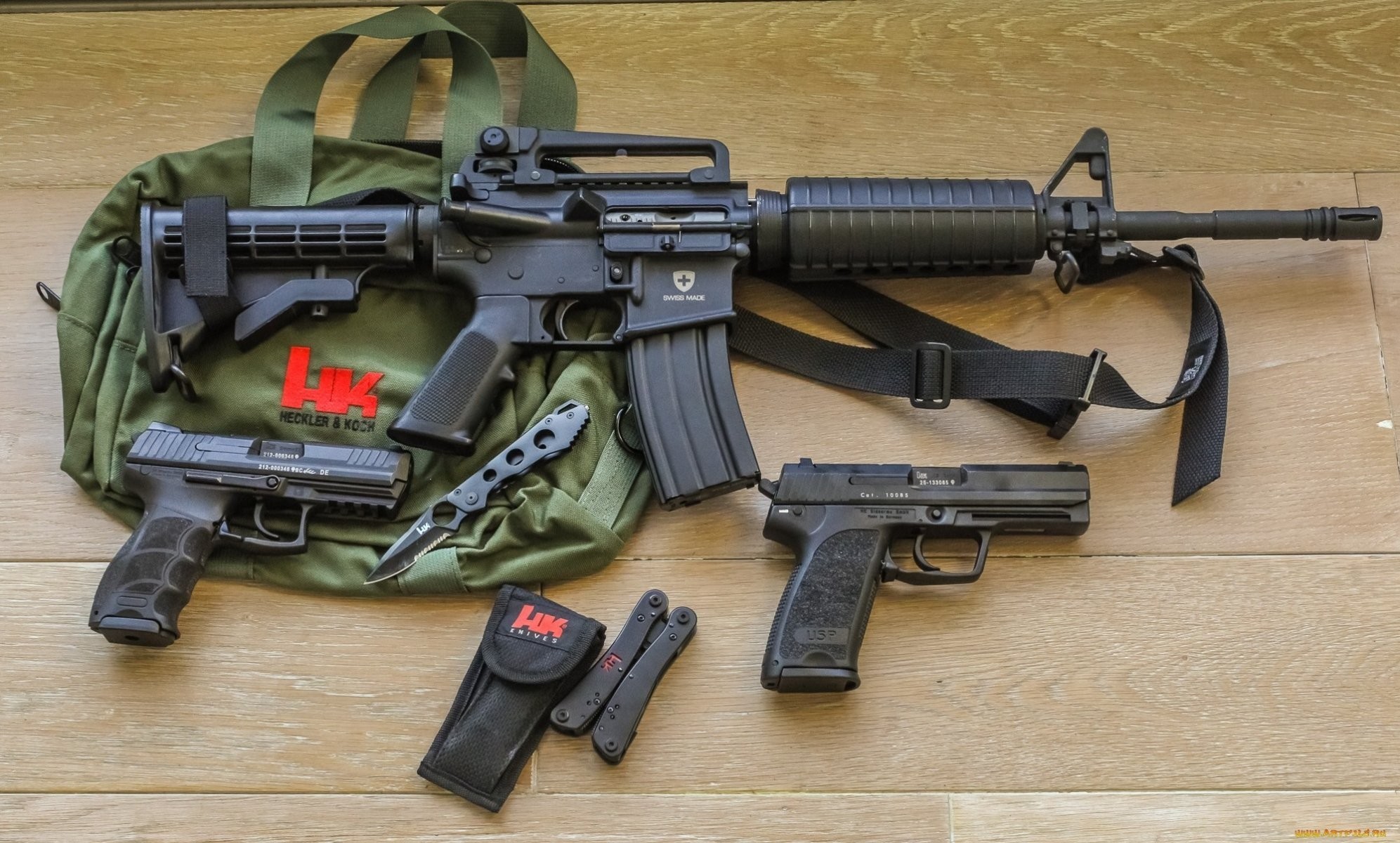 1993x1200 machine m4a1 bag guns heckler & koch knives