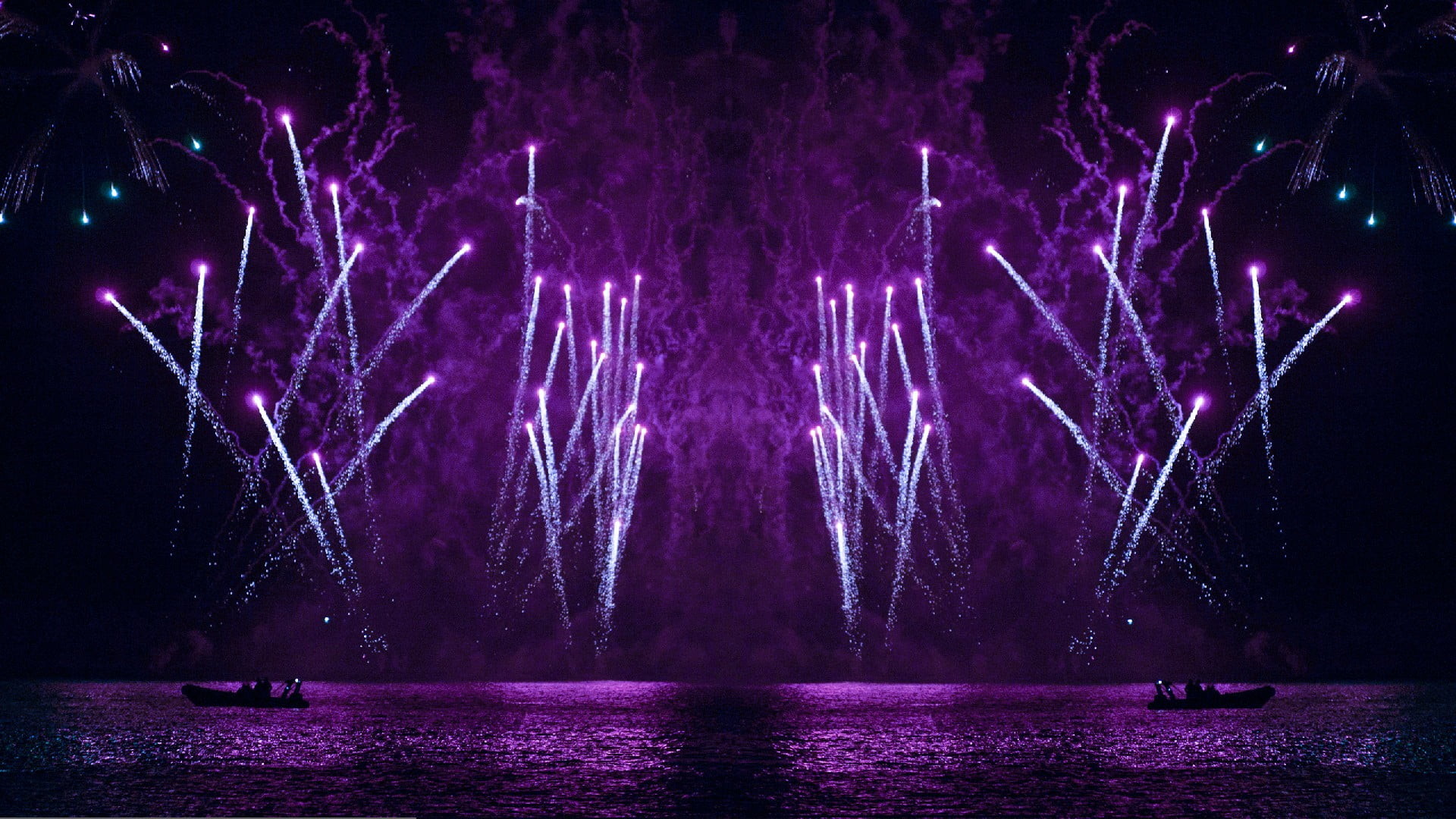 1920x1080 purple fireworks display, fireworks, purple, lightning HD wallpaper