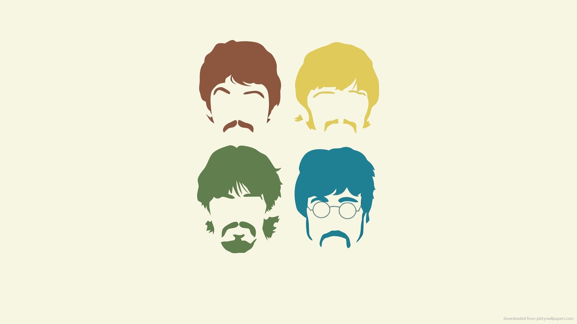 1920x1080 The Beatles Colorful Hair Outlines picture