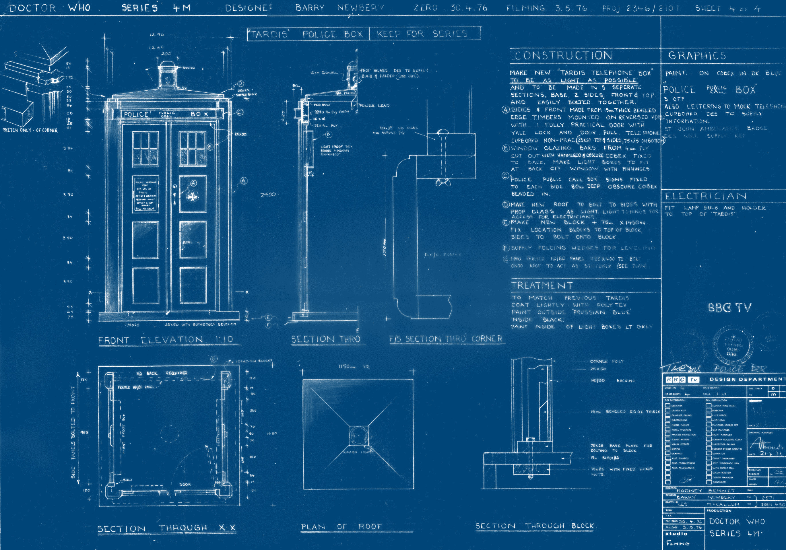 2739x1917 I made a desktop wallpaper of the Newbery TARDIS (4th Doctor) Plans - old  school "blueprint" style ...