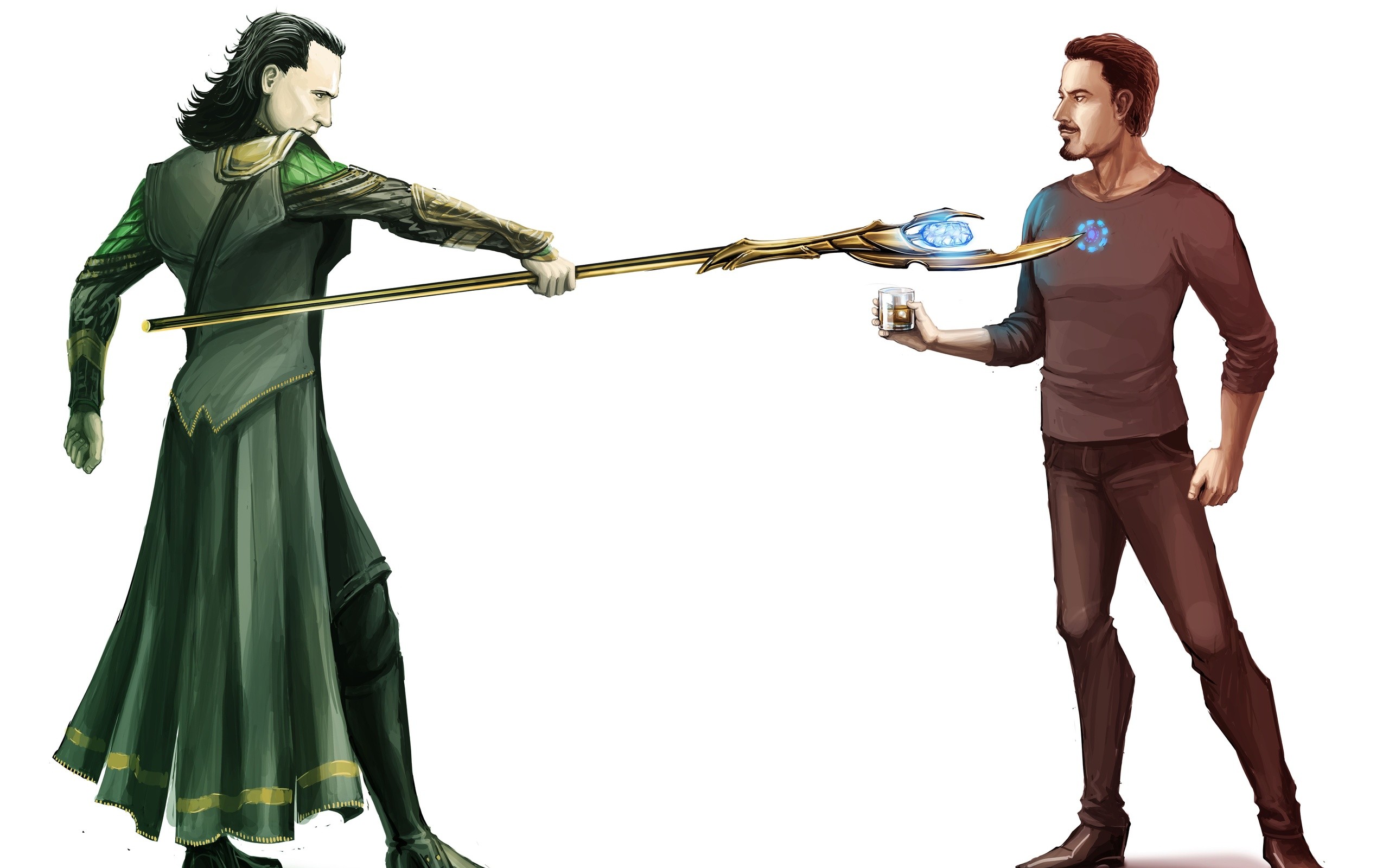 2560x1600 Comics - Avengers Loki Iron Man Tony Stark Wallpaper