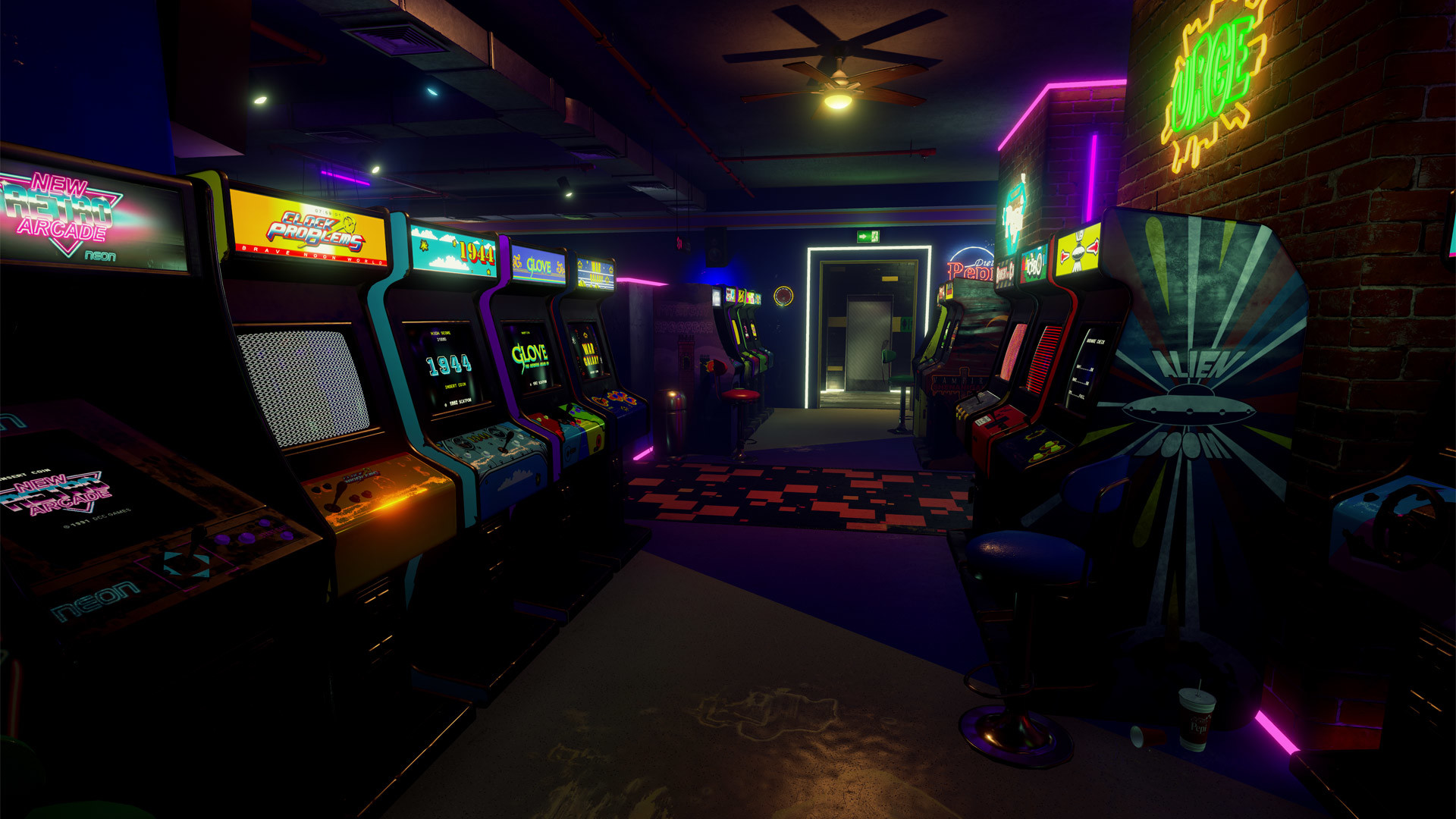 1920x1080 New Retro Arcade Neon's new arcade room is larger than the original and now  multi-level, with several back rooms hiding even more fun beyond the main  arcade ...