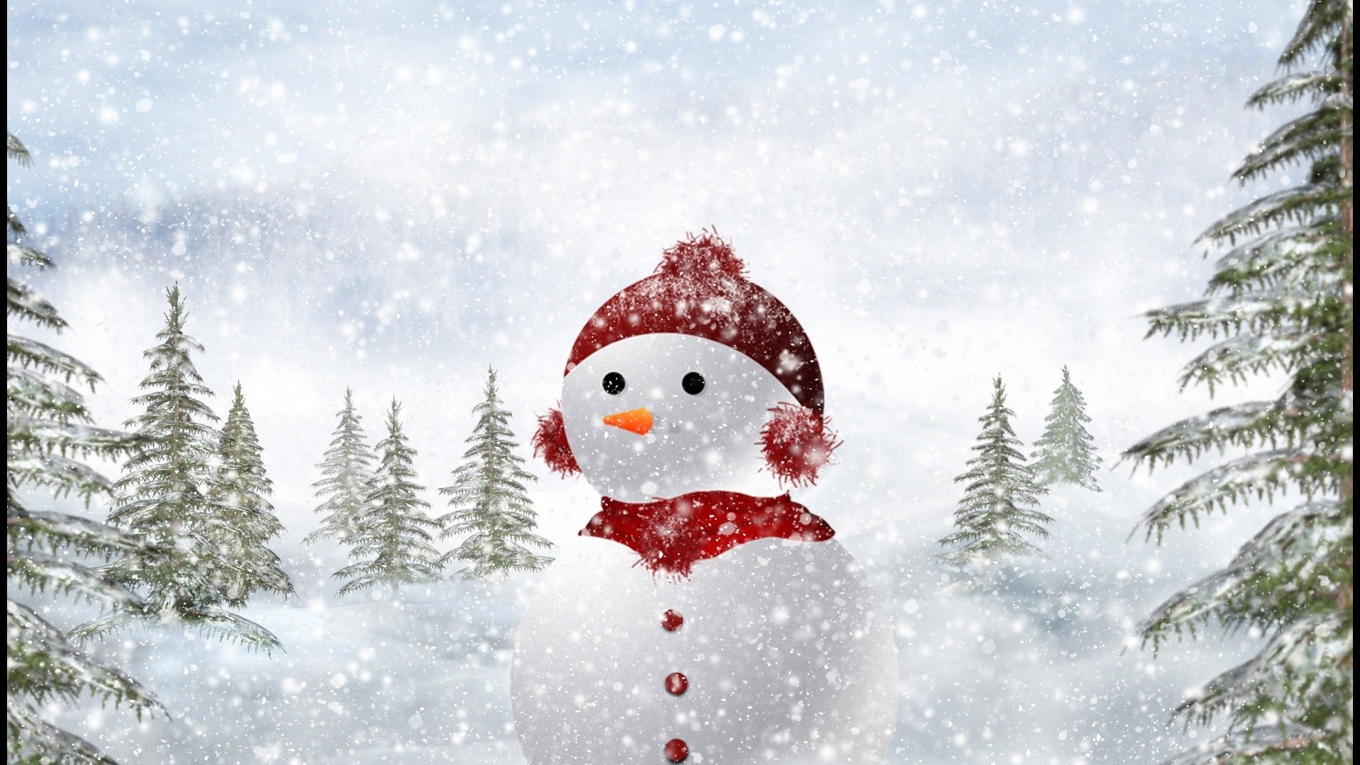 1920x1080 christmas snowman Wallpaper