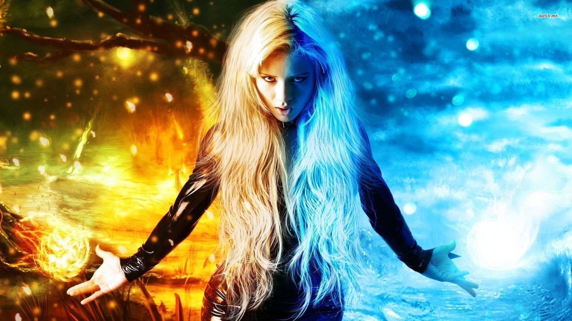 1920x1080 ... woman out of fire and ice walldevil; fire and ice wallpaper ...