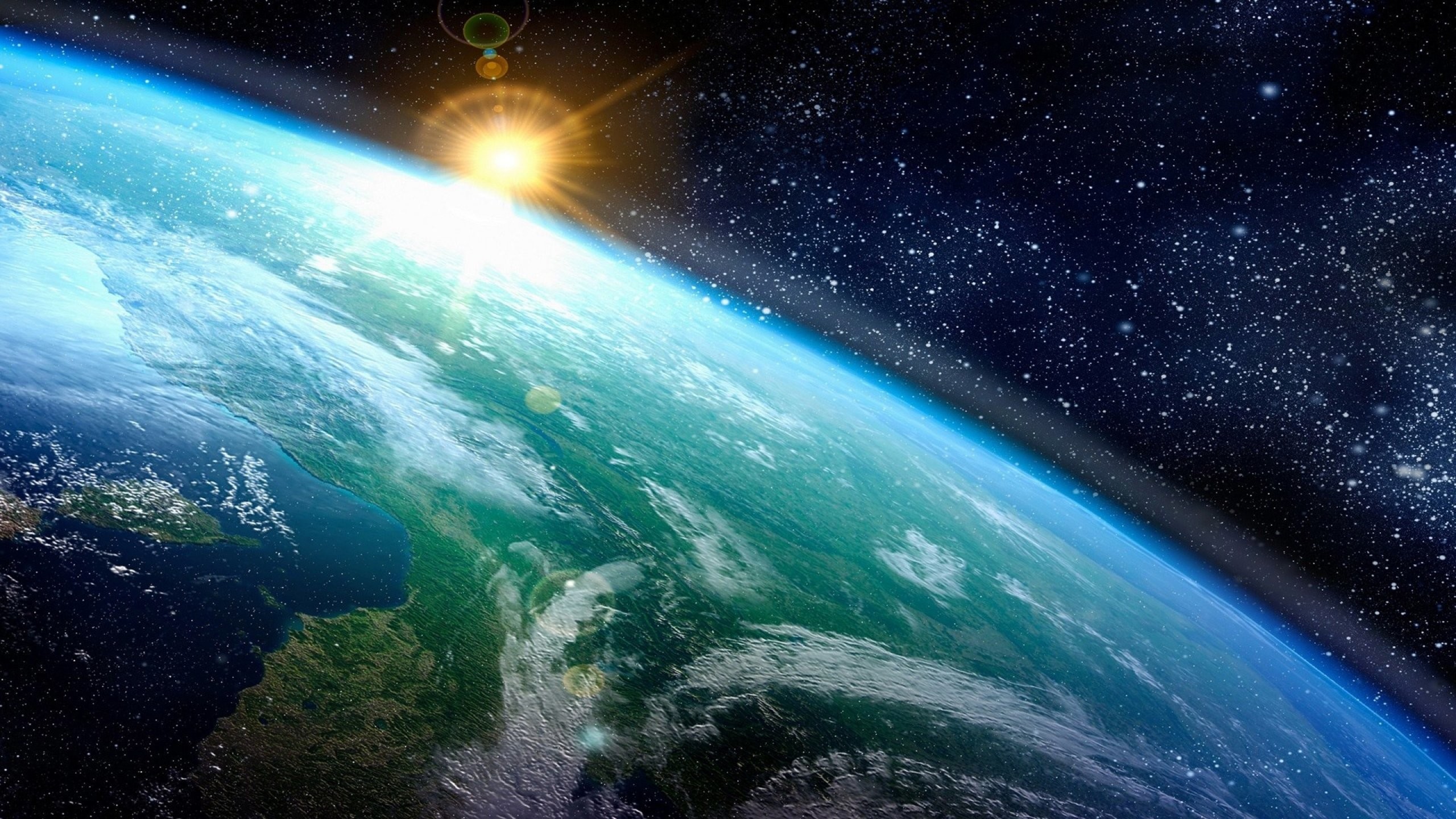 2560x1440 Outer Space Earth Wallpaper