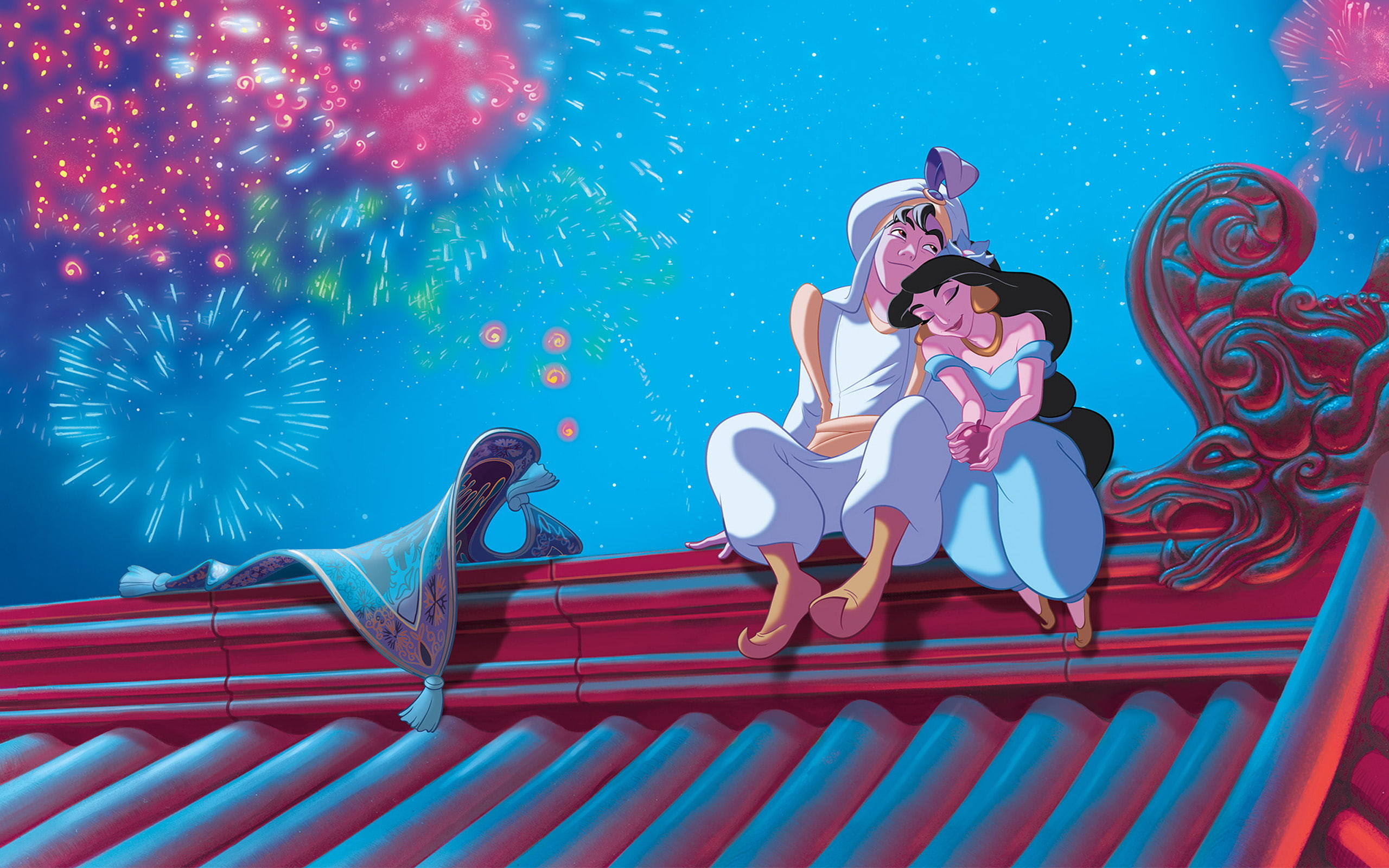 2560x1600 HD wallpaper: Disney Aladdin and Jasmin wallpaper, jasmine, sultan, flight  | Wallpaper Flare