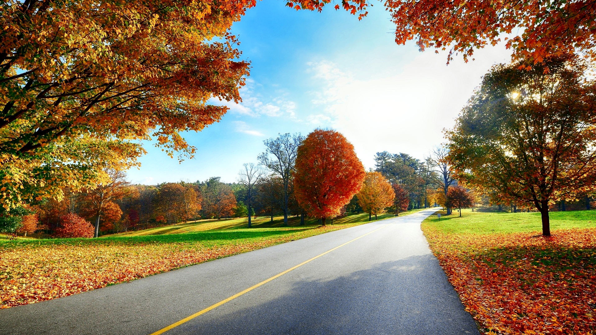 1920x1080 Beautiful autumn road scenery wallpapers – Free full hd wallpapers .
