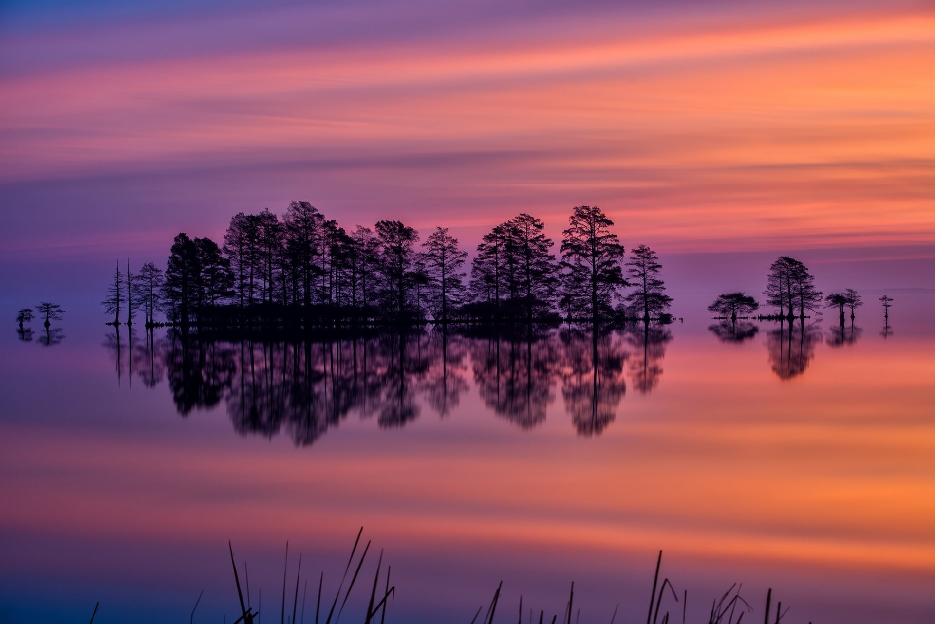 1920x1282 united states north carolina lake tree night sunset sky reflection