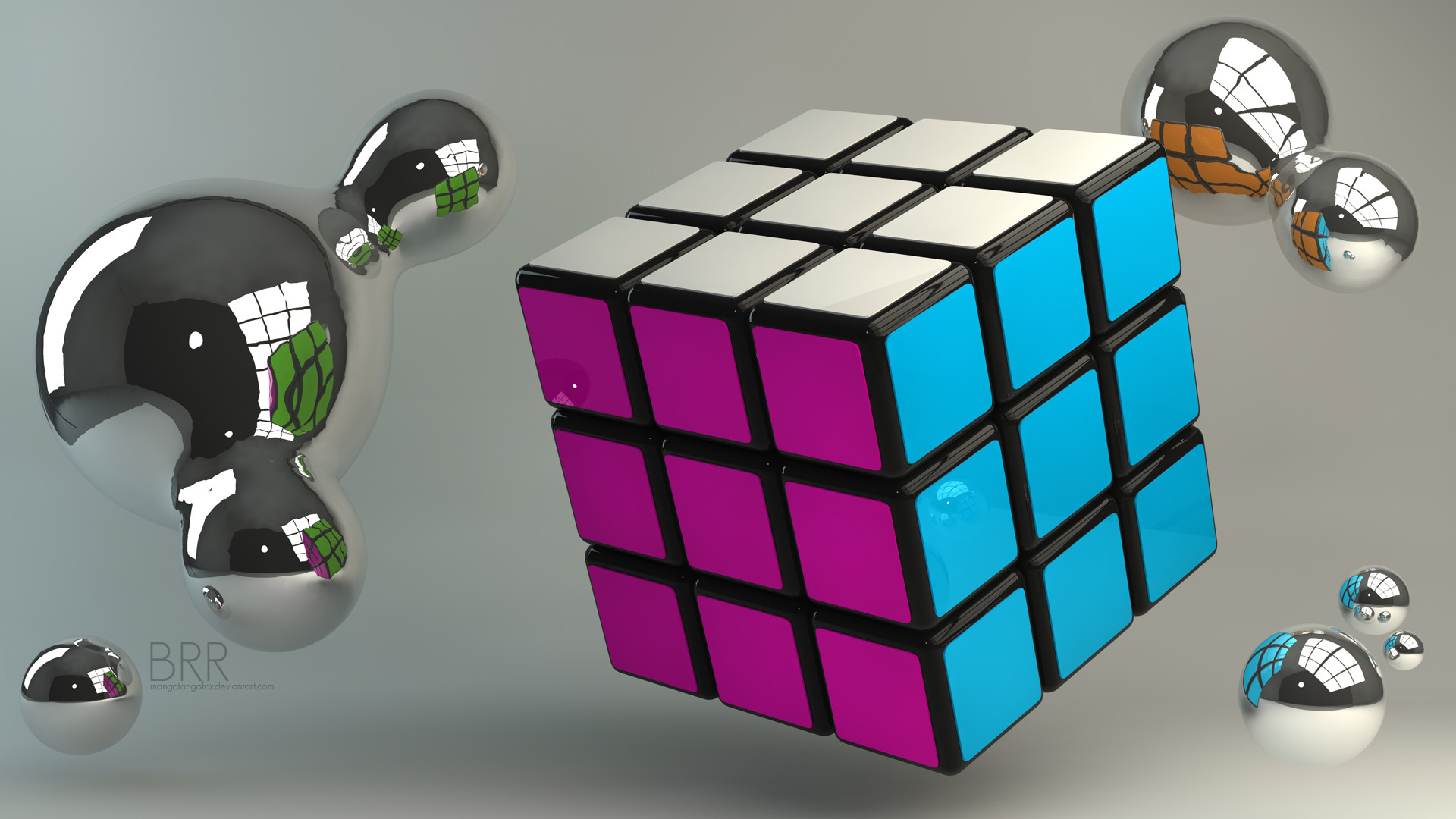 1920x1080 3D Rubik's Cube Wallpaper