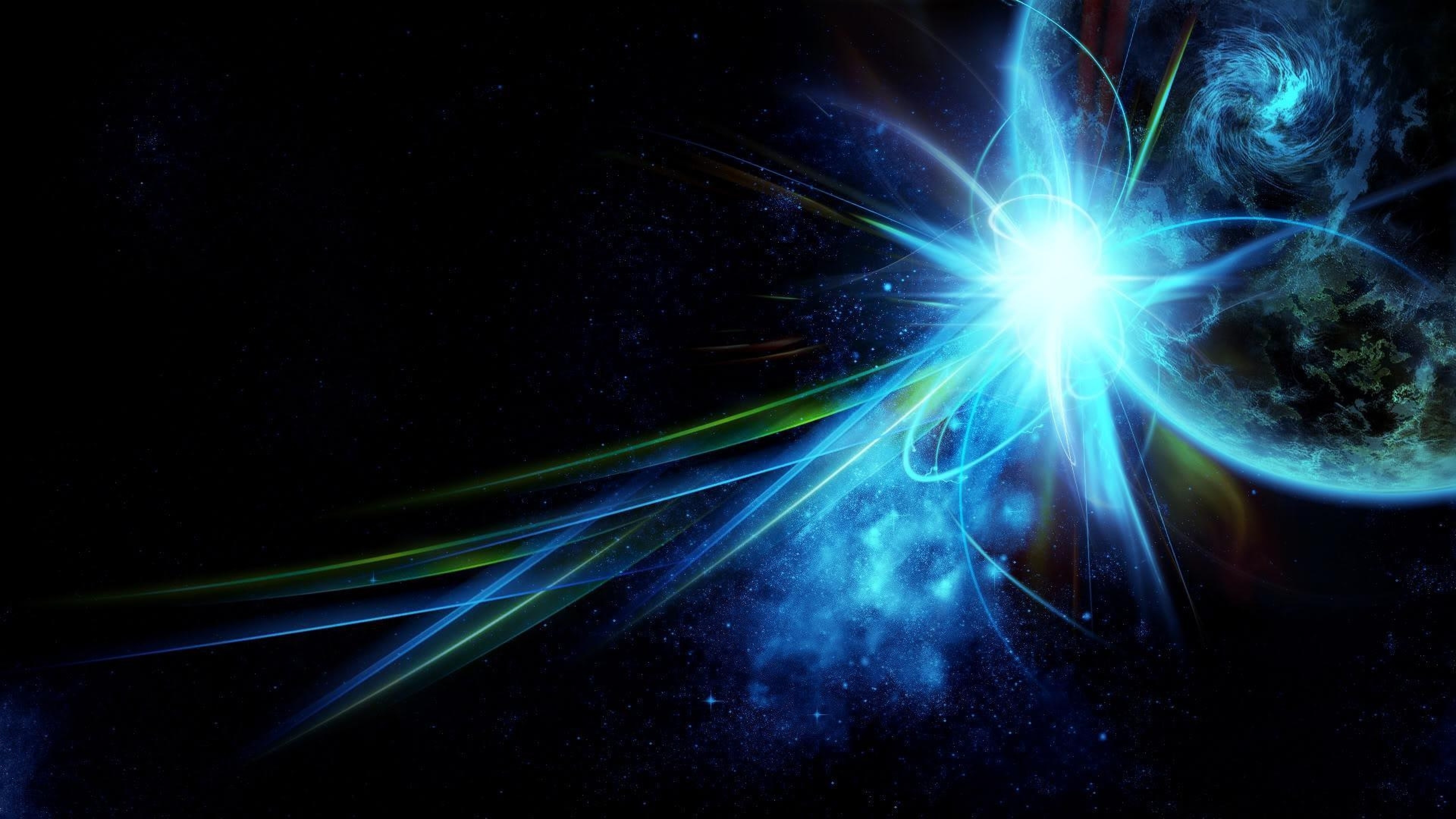 3840x2160  Wallpaper abstract, space, space fantasy, blue