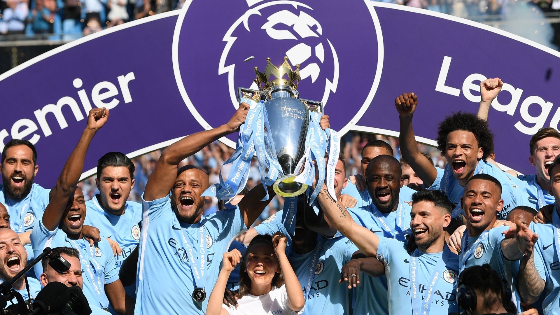 1920x1080 Three weeks after sealing the title, Man City players and staff rejoice as  they lift the Premier League title at the Etihad.