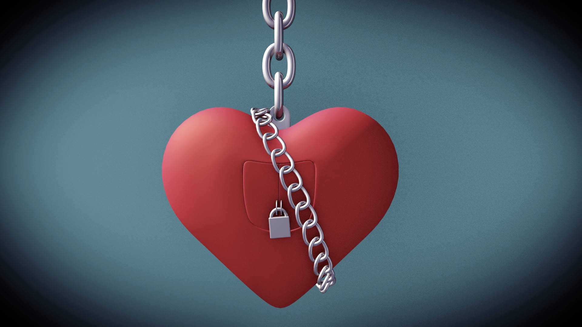 1920x1080  Wallpaper heart, love, lock, chain