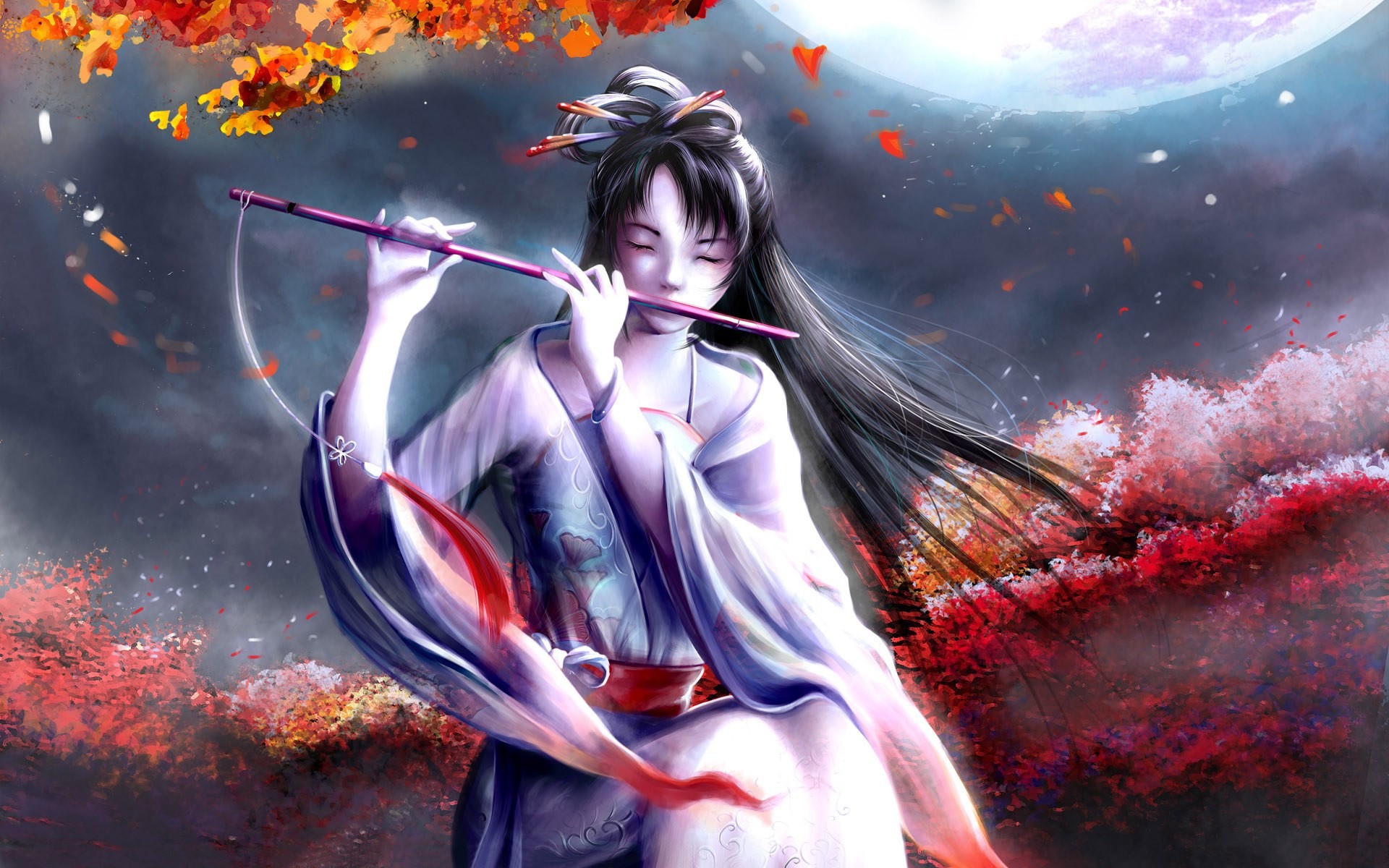 1920x1200 Image: Fantasy girl - Flute wallpapers and stock photos. Â«